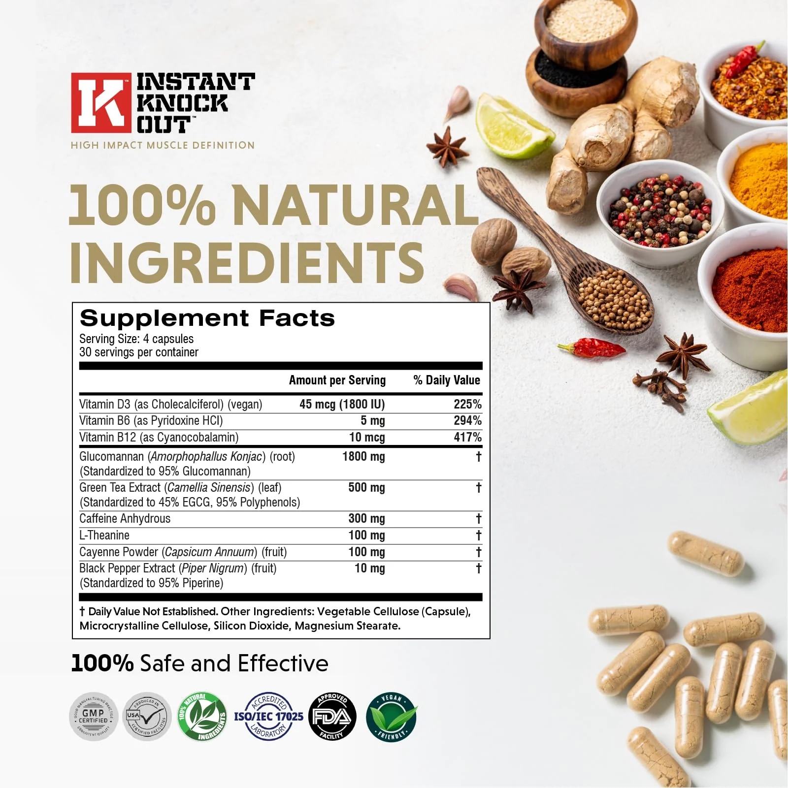 Instant Knockout - Fat Burner Weight Loss Shredding Formula - All Natural Ingredients - Image 2