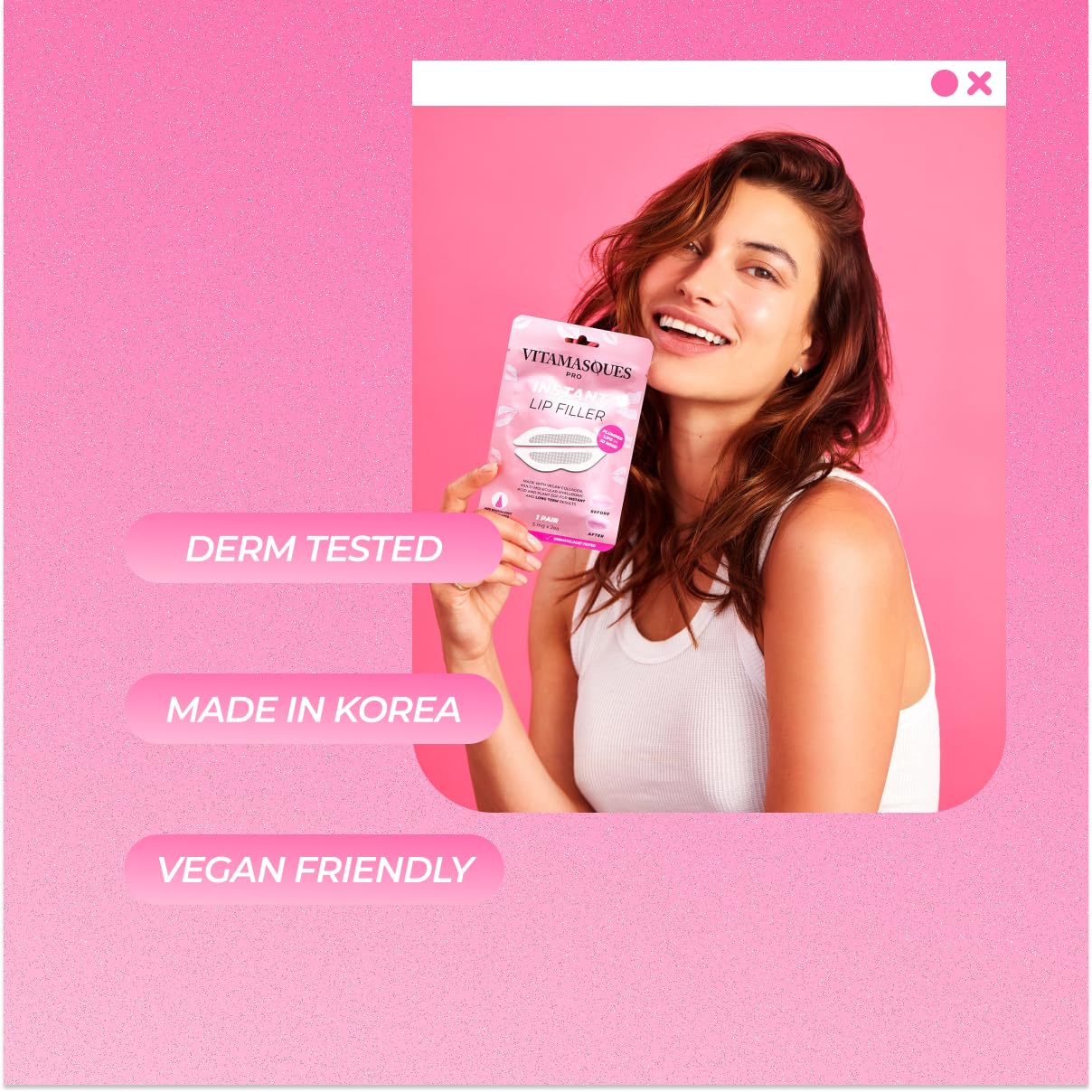 Instant Lip Filler Mask for Plumped Lips in 30 Mins with Vegan Collagen & Hyaluronic Acid - 3 Pack Korean Lip Mask Patches with 400 Dissolving Micro-Darts Tech for Instant & Long-Lasting Results - Image 5