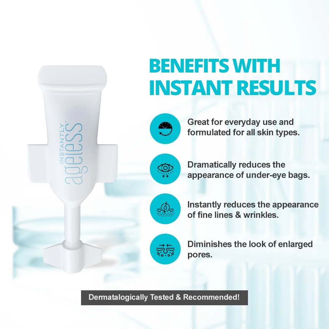 Instantly Ageless - Instant Face Lift Cream - Skin Care for Anti Aging Face Cream & Moisturizer with Vitamin C - Wrinkle Tightener - Instant Under Eye Bags Remover - Facelift in a Box of 25 Vials - Image 4