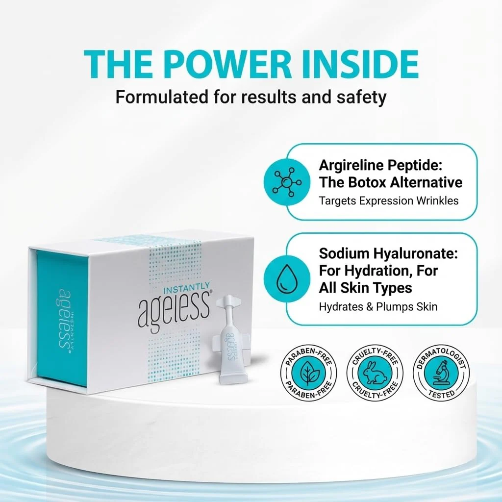 Instantly Ageless - Instant Face Lift Cream - Skin Care for Anti Aging Face Cream & Moisturizer with Vitamin C - Wrinkle Tightener - Instant Under Eye Bags Remover - Facelift in a Box of 25 Vials - Image 7
