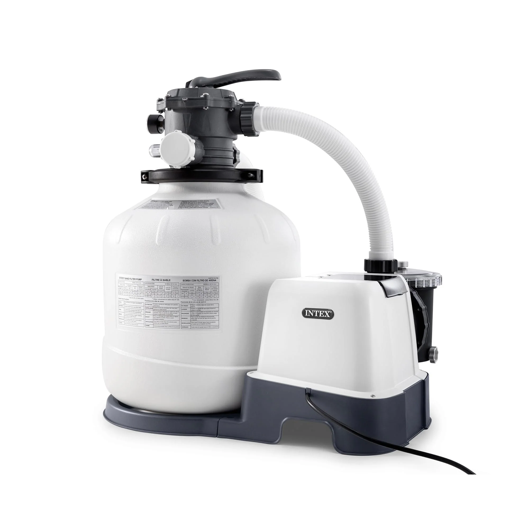 INTEX 2,650 GPH Krystal Clear Sand Filter Pump and Saltwater Pool Chlorine System for Above Ground Pools, Pool Cleaner System with Automatic Timer