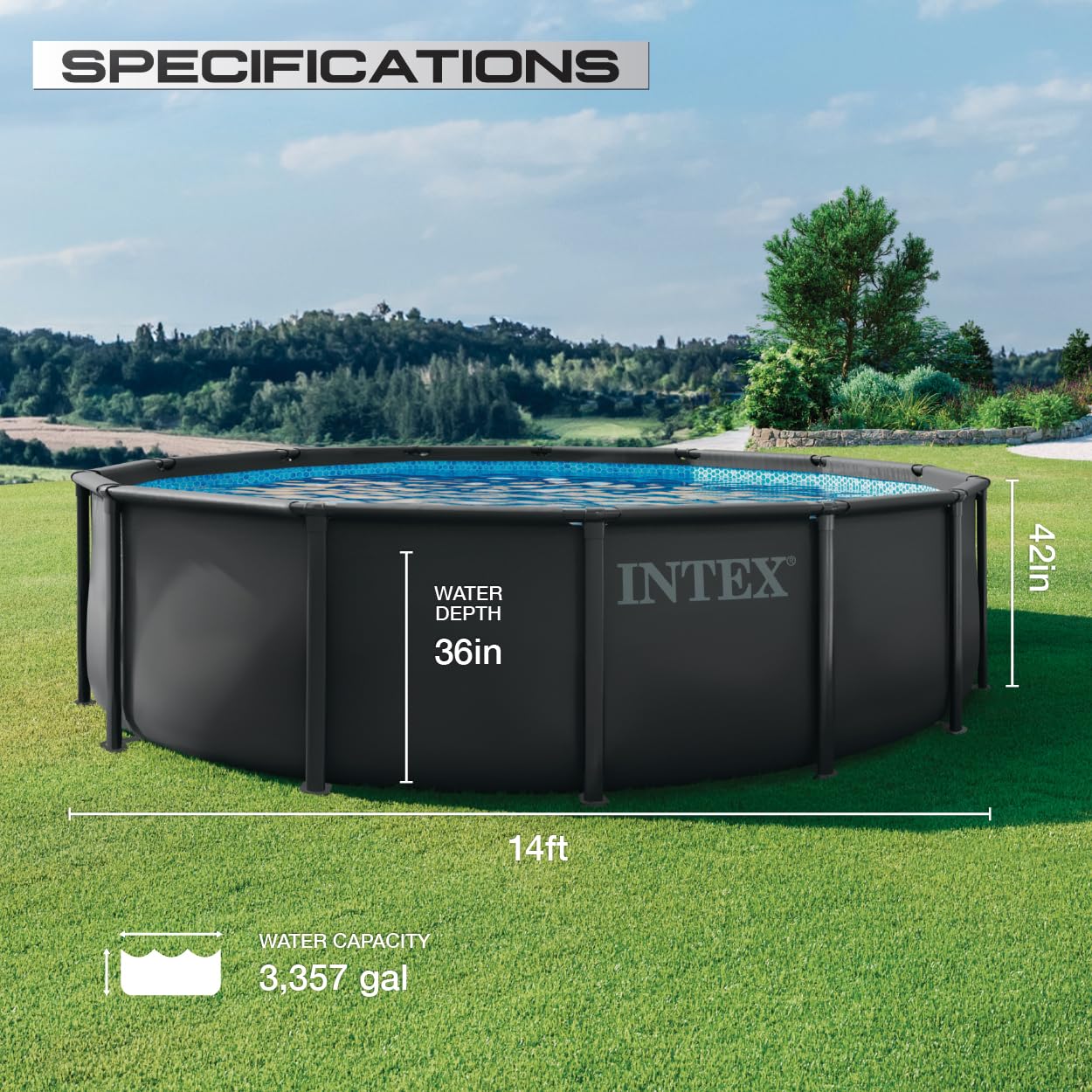 INTEX 26309MZ 14ft x 42in Ultra XTR Frame Deluxe Above Ground Swimming Pool Set with 925 GPH Sand Filter Pump, Removable Ladder, Ground Cloth, Pool Cover, SuperTough, Puncture and Rust Resistant - Image 6