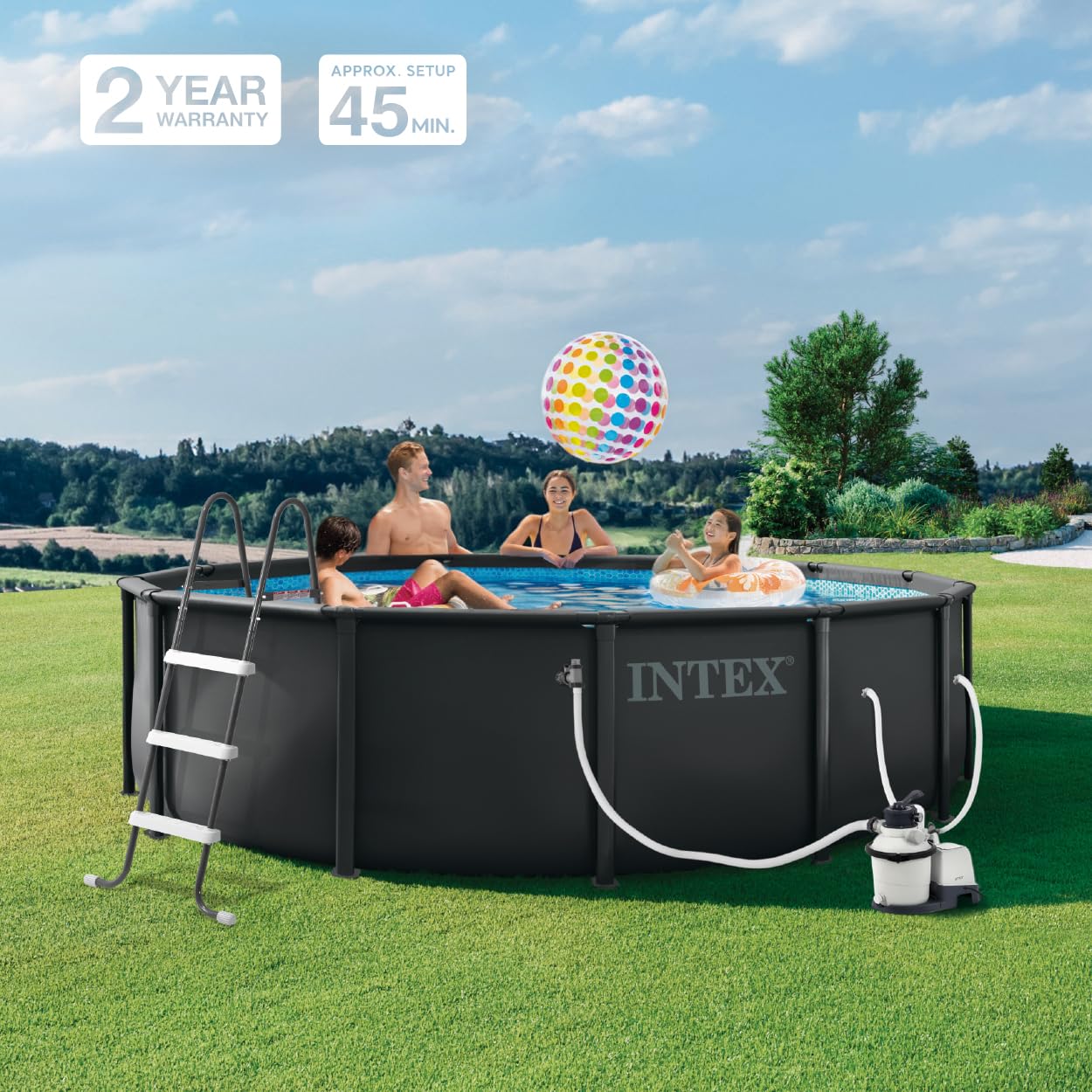 INTEX 26309MZ 14ft x 42in Ultra XTR Frame Deluxe Above Ground Swimming Pool Set with 925 GPH Sand Filter Pump, Removable Ladder, Ground Cloth, Pool Cover, SuperTough, Puncture and Rust Resistant - Image 7