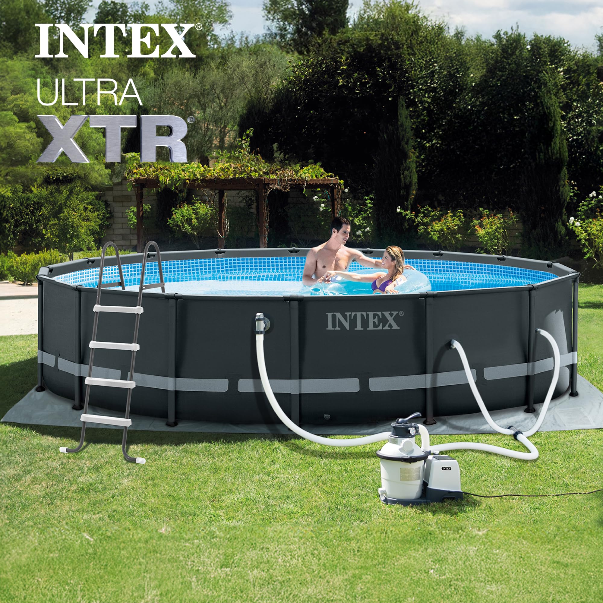 INTEX 26325EH Ultra XTR Deluxe Above Ground Swimming Pool Set: 16ft x 48in – Includes 1500 GPH Cartridge Sand Filter Pump – SuperTough Puncture Resistant – Rust Resistant – Easy to Assemble - Image 8