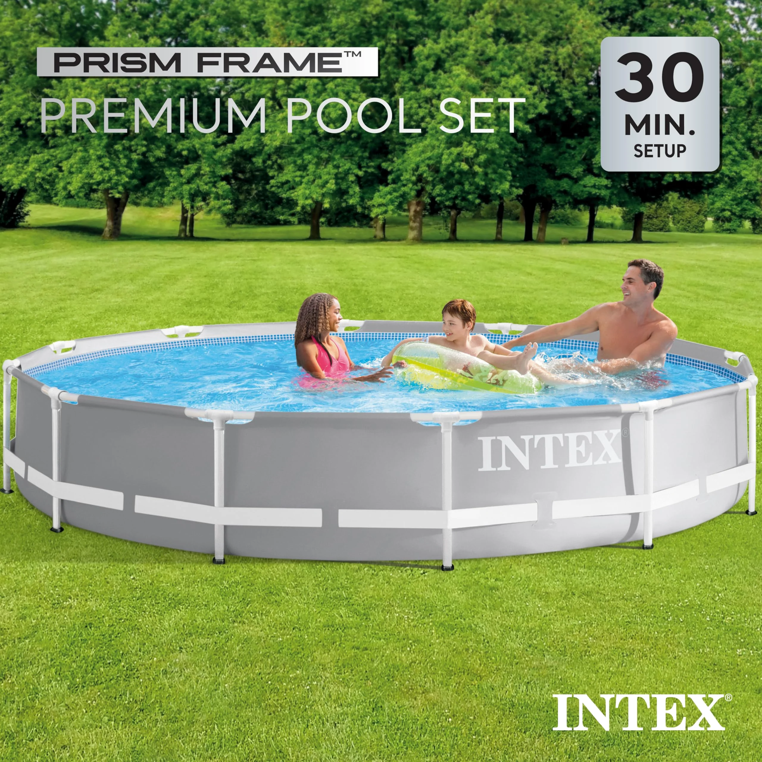 INTEX 26710EH Prism Frame Premium Above Ground Swimming Pool: 12ft x 30in – SuperTough Puncture Resistant – Rust Resistant – Easy Assemble – 1718 Gallon Capacity – Pool Only - Image 7