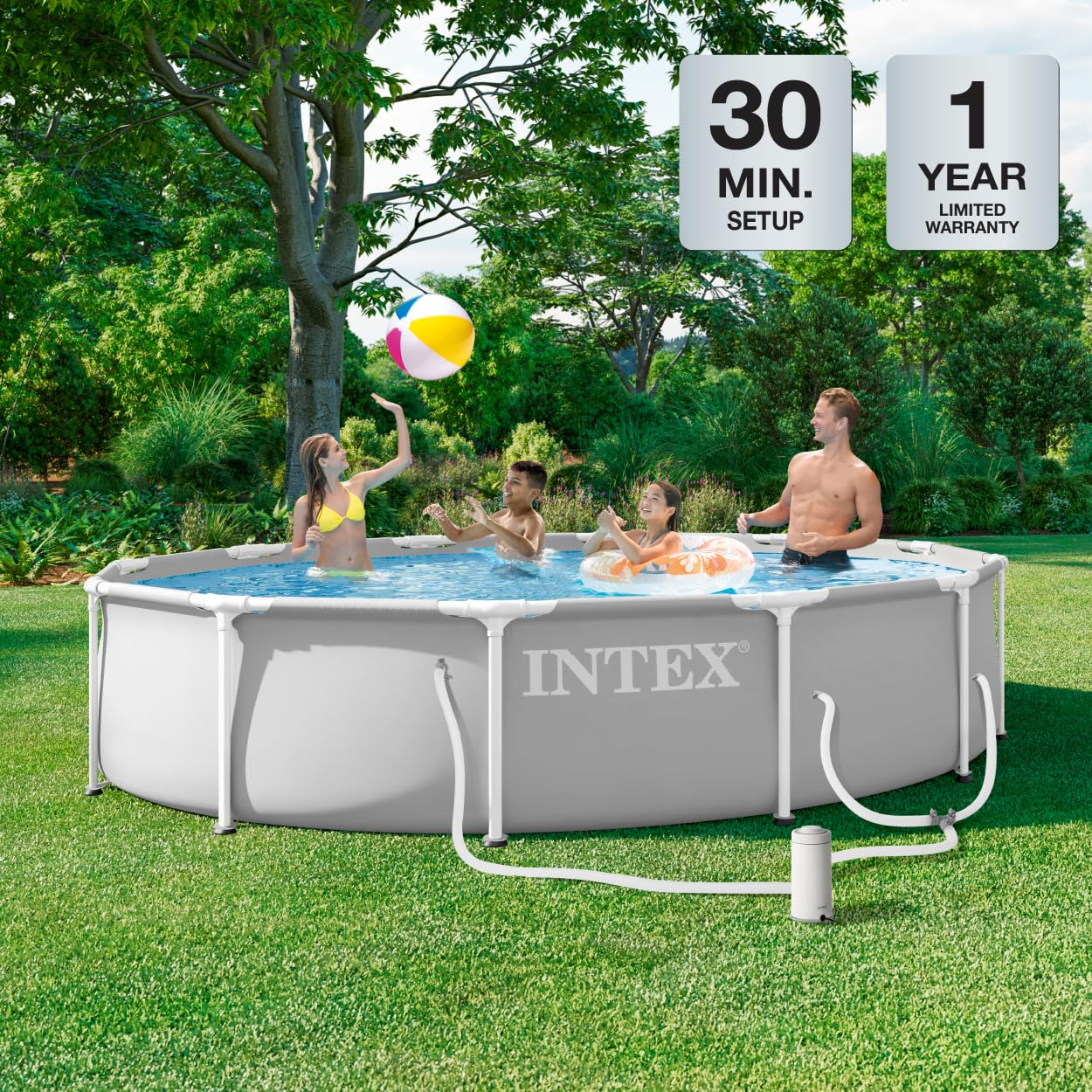 INTEX 26711EP 12Ft X 30In Prism Frame Premium Above Ground Swimming Pool Set with Filter Pump - Image 3