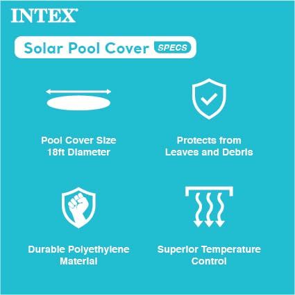Intex 28015E Solar Pool Cover: for 18ft Round Easy Set and Metal Frame Pools – Insulates Pool Water – Reduces Water Evaporation – Keeps Debris Out – Reduces Chemical Consumption - Image 7