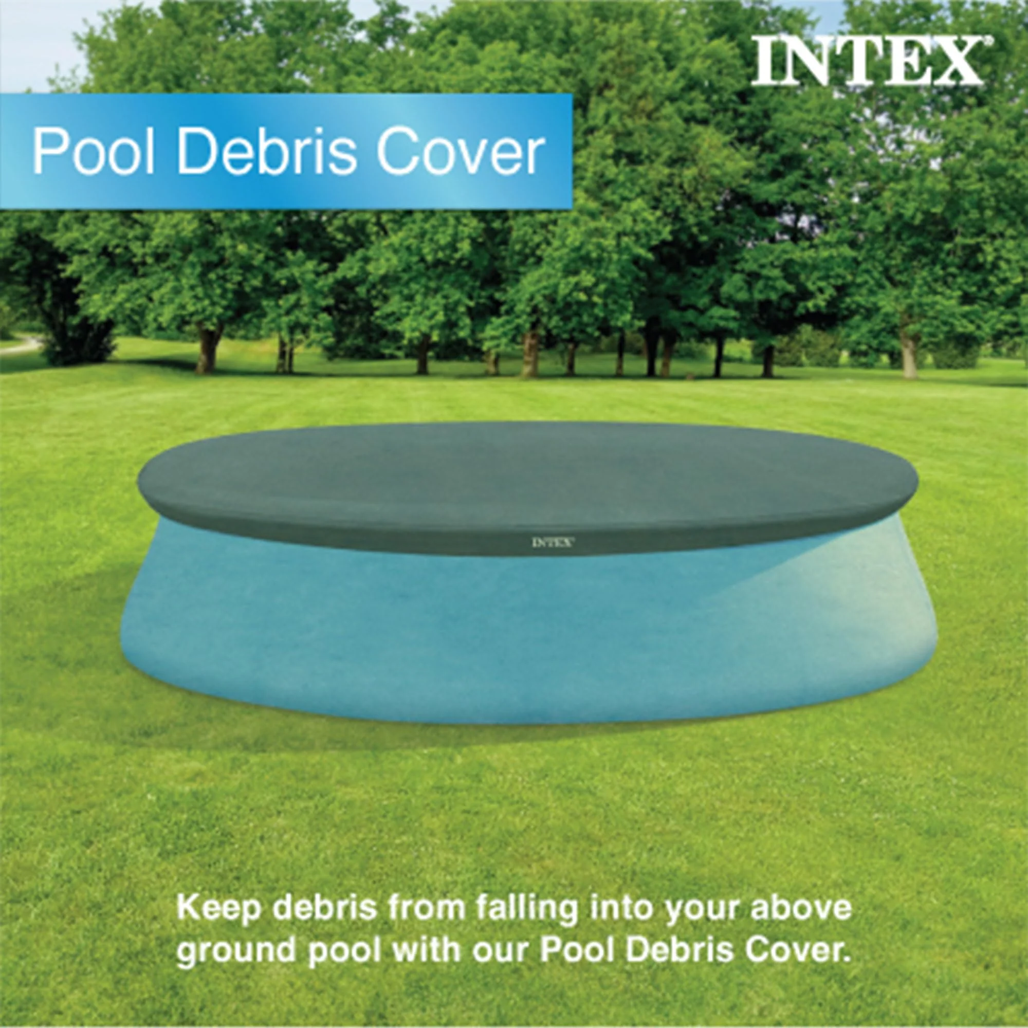 INTEX 28021E Pool Cover: For 10ft Round Easy Set Pools – Includes Rope Tie – Drain Holes – 12in Overhang – Snug Fit - Image 7