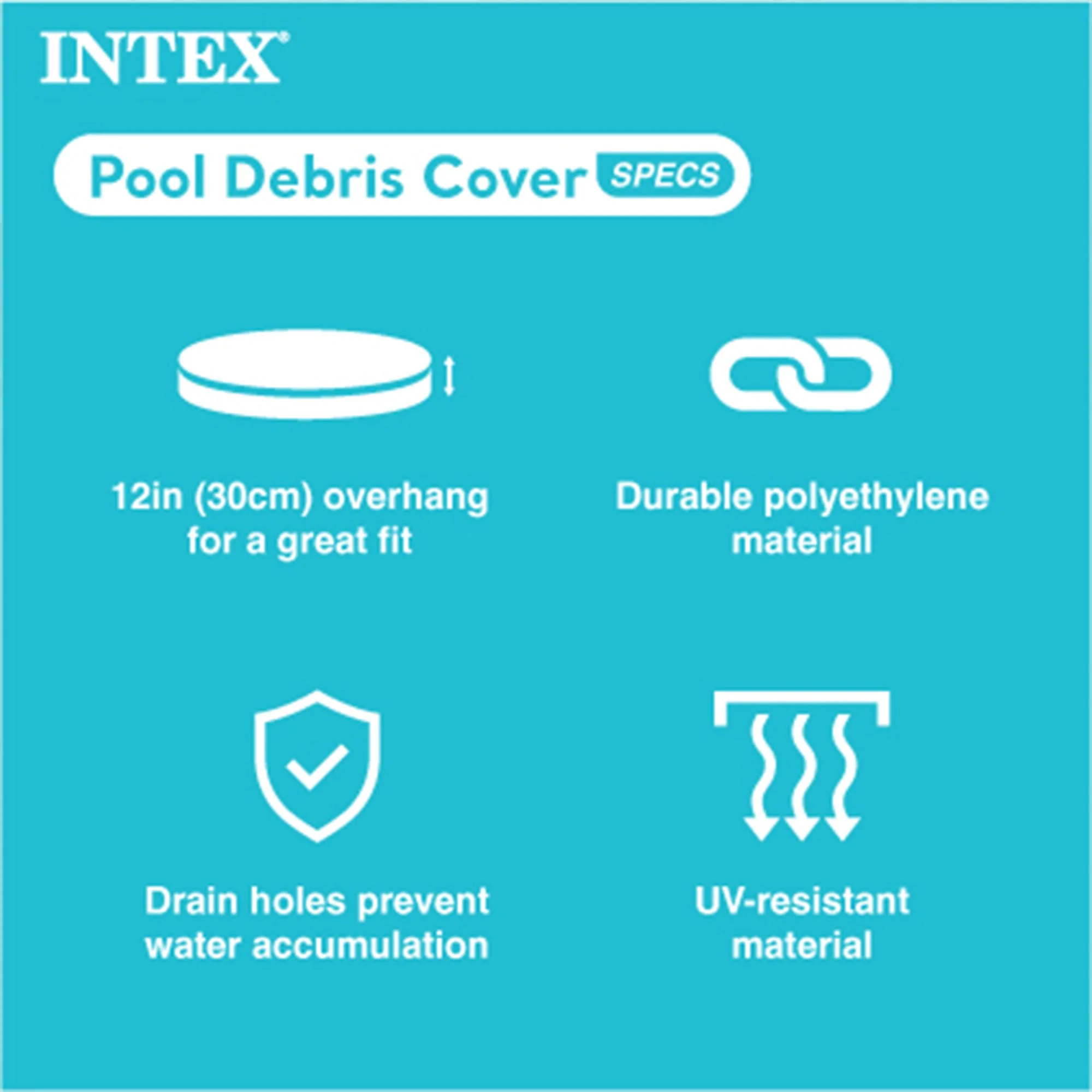 INTEX 28021E Pool Cover: For 10ft Round Easy Set Pools – Includes Rope Tie – Drain Holes – 12in Overhang – Snug Fit - Image 8