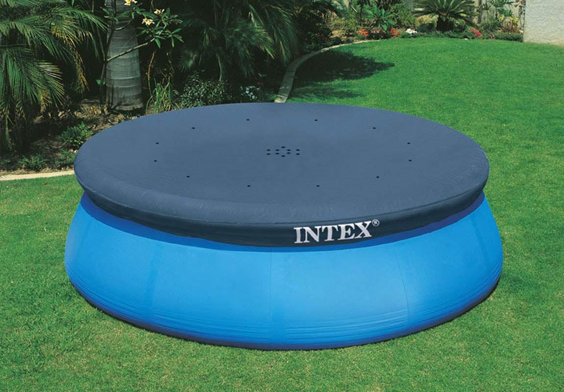 Intex 28021E Pool Cover: For 10ft Round Easy Set Pools – Includes Rope Tie – Drain Holes – 12in Overhang – Snug Fit - Image 5