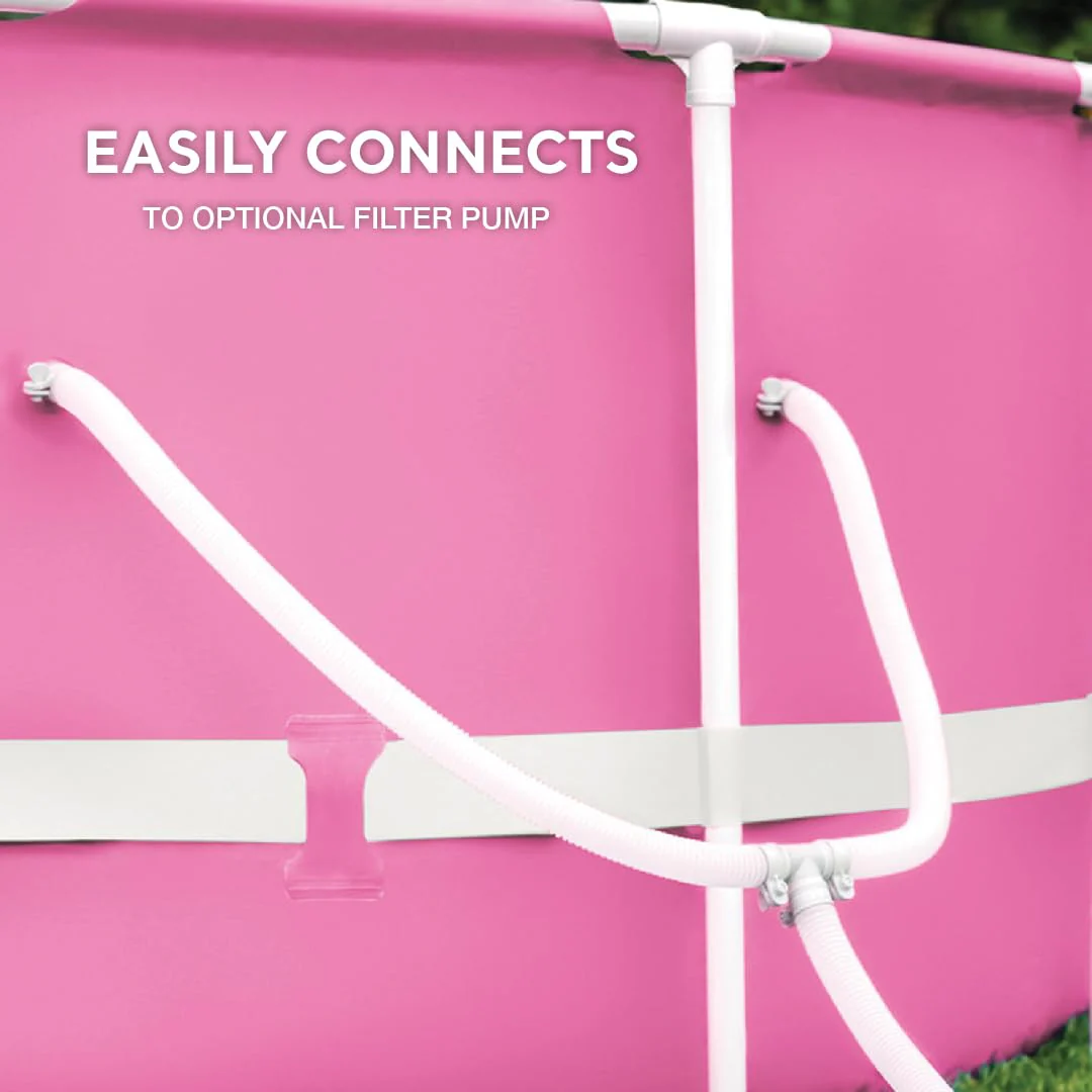 Intex 28290EH 8 Feet by 30 Inches Easy to Assemble Large Round Metal Frame Above Ground Swimming Pool with Dual Suction Outlet Fittings, Pink - Image 3