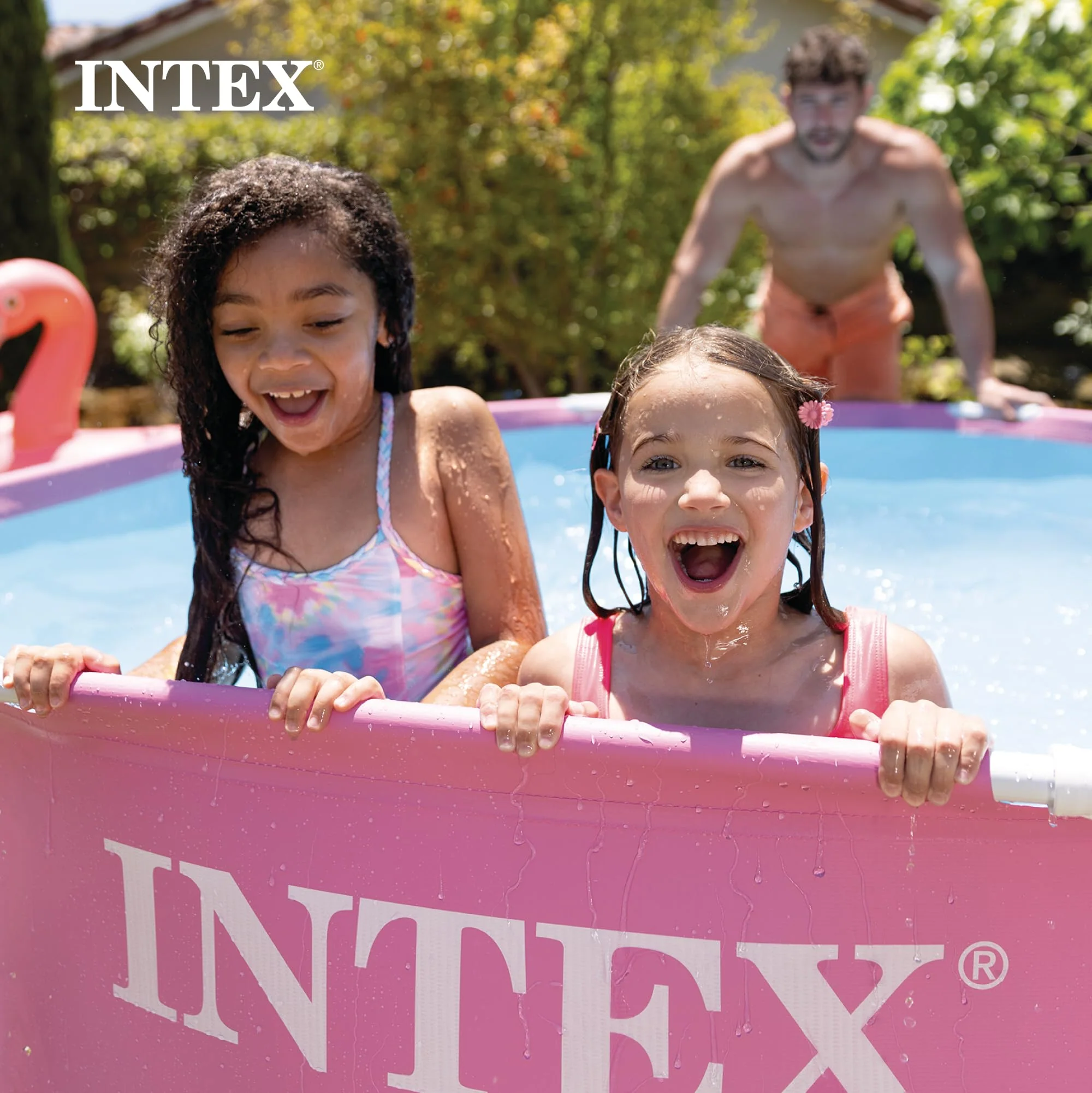 Intex 28290EH 8 Feet by 30 Inches Easy to Assemble Large Round Metal Frame Above Ground Swimming Pool with Dual Suction Outlet Fittings, Pink - Image 4