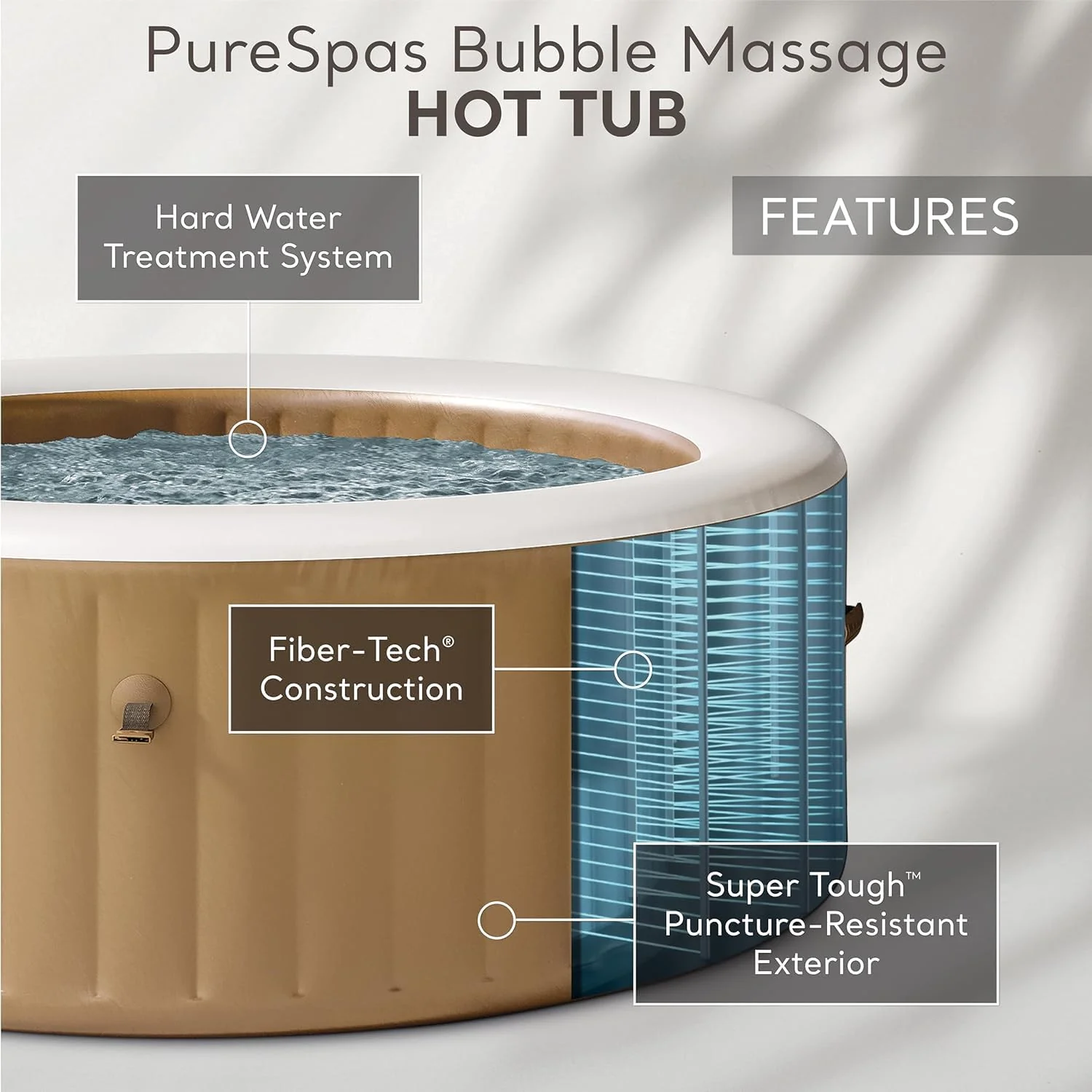 INTEX 28425EH PureSpa Bubble Massage Spa Set Outdoor Inflatable Portable Hot Tub, Includes Energy Efficient Spa Cover, Saltwater System Ready, 4 Person, 77in x 28in - Image 10