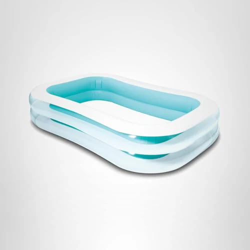 Intex 56483EP Inflatable 8.5' x 5.75' Swim Center Family Pool for 2-3 Kids, Backyard Splash Pool for Children 6+ Years Old, 198-Gallons, Blue & White - Image 2
