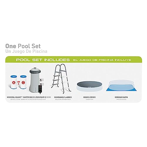 Intex Easy Set 15 ft x 42in Above Ground Pool Set, Round Inflatable Swimming Pool with 1000 GPH Cartridge Filter Pump, Ladder, Cover, & Ground Cloth - Image 2