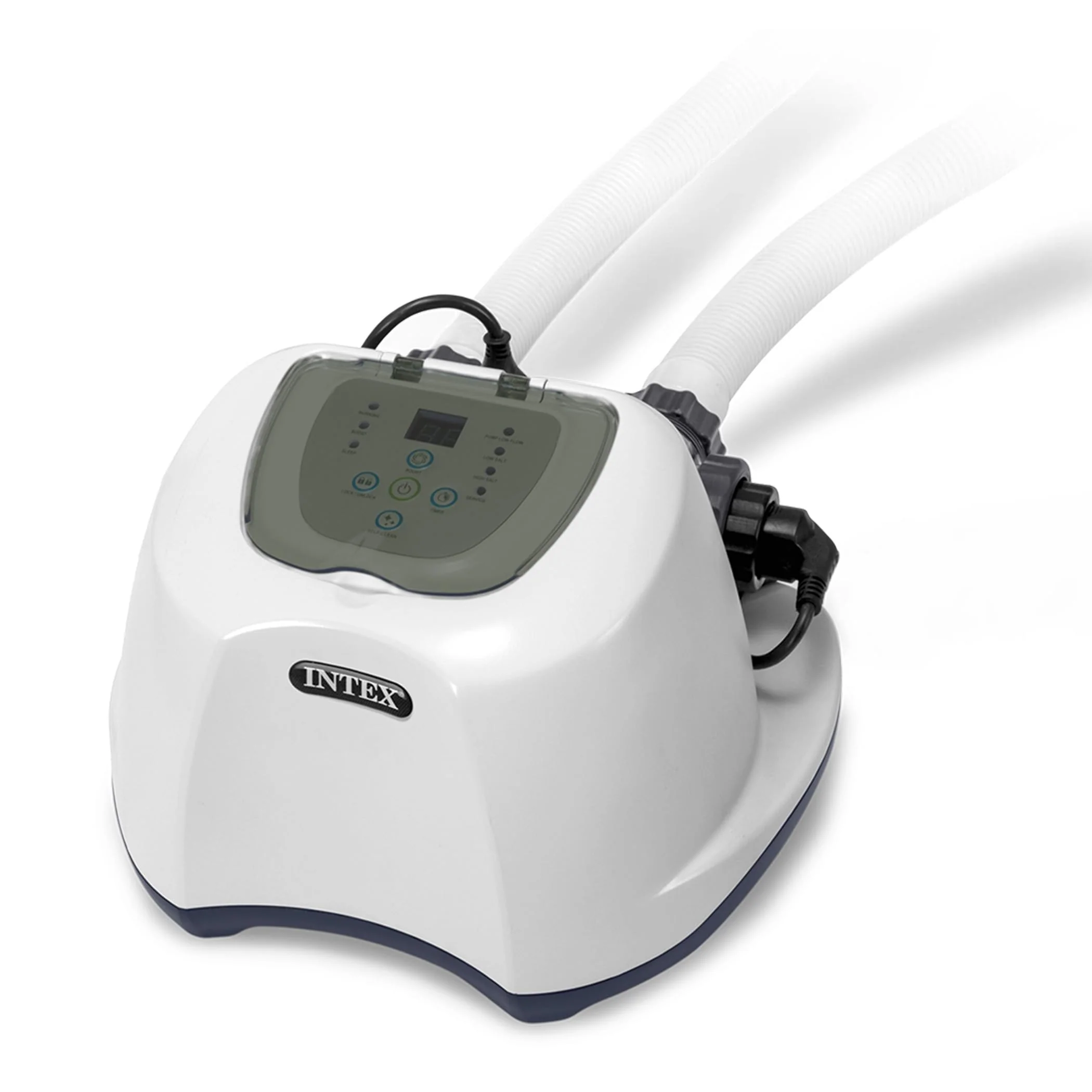 INTEX Krystal Clear Saltwater Pool Chlorine System for Above Ground Pools up to 7,000 Gallons, Pool Cleaner with Automatic Timer and Self Cleaning