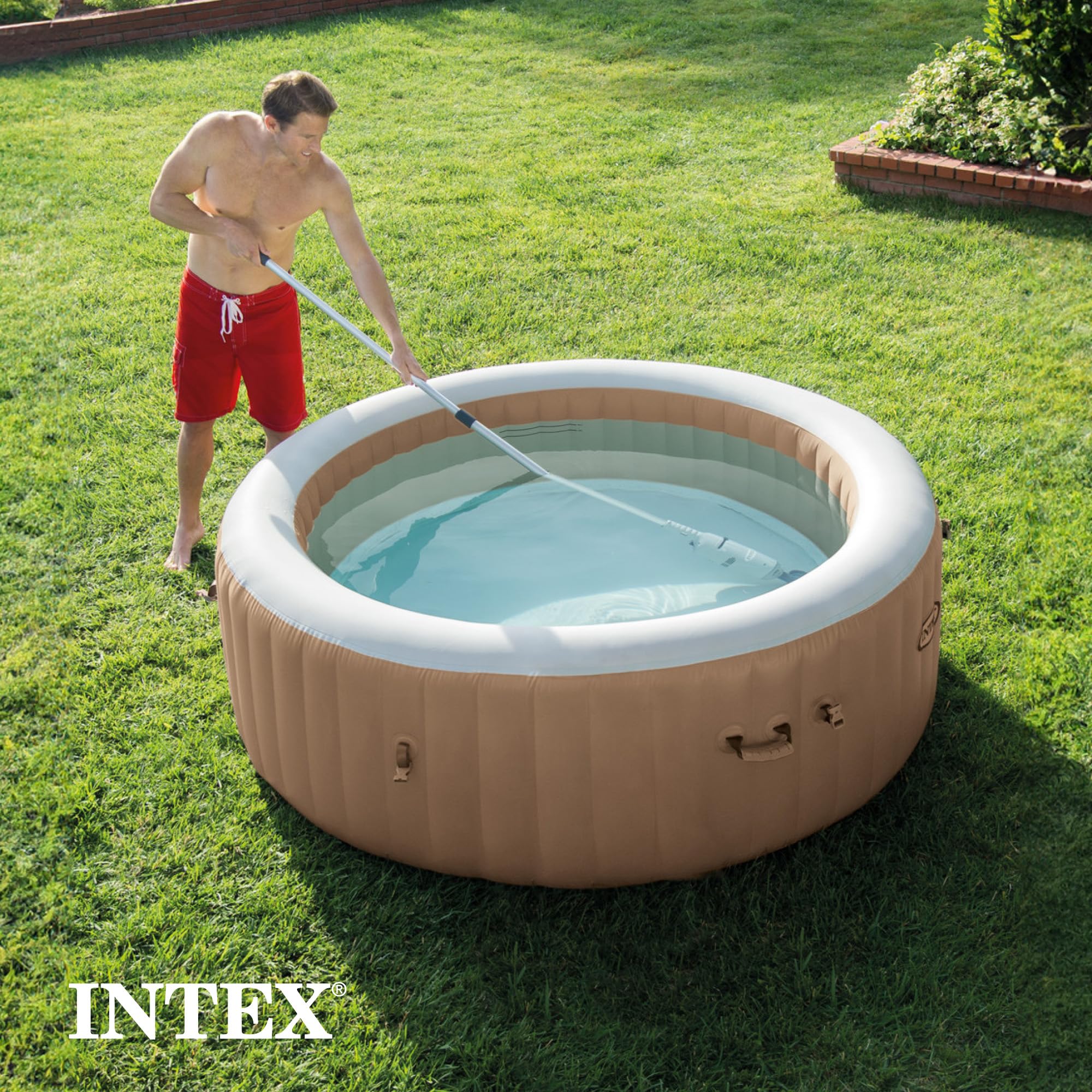 Intex Rechargeable Handheld Pool Vacuum Cleaner with 94” Telescoping Pole, 2 Brush Heads, & Shaft Adapter for PureSpas & Pools - Image 7