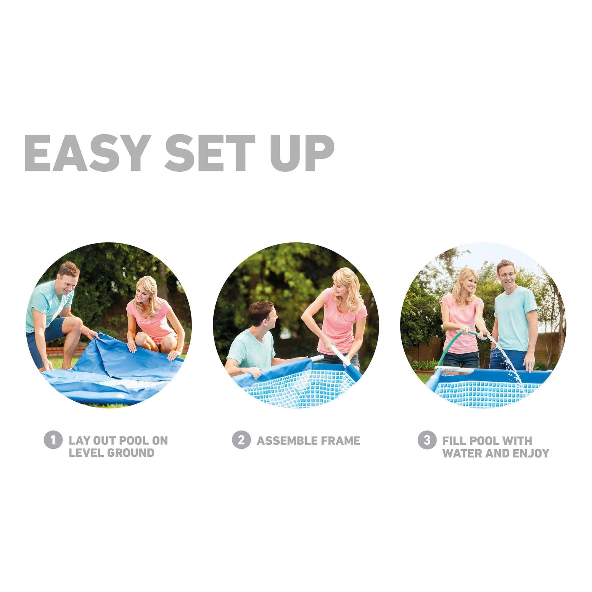 INTEX Rectangular Frame 14 ft 9 in x 7 ft 3 in x 33 in Above Ground Pool, Swimming Pool with Steel Frame, Pump Not Included - Image 7