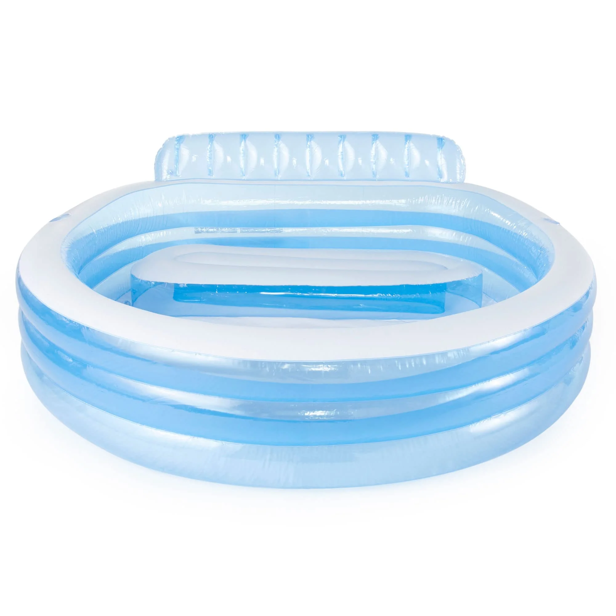 INTEX Swim Center Inflatable Family Lounge Pool: Built-In Bench – Cup Holder – 156 Gallon Capacity – 90" x 86" x 31" – Blue - Image 8