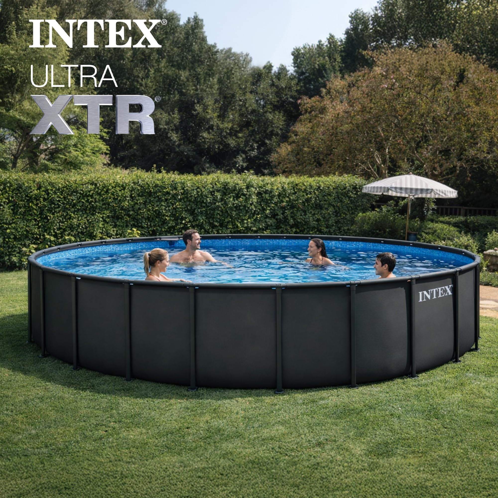 INTEX Ultra XTR 26 ft x 52 in Above Ground Pool Set, Round Swimming Pool with Steel Frame, 2800 GPH Sand Filter Pump, Ladder, Cover, & Ground Cloth - Image 6