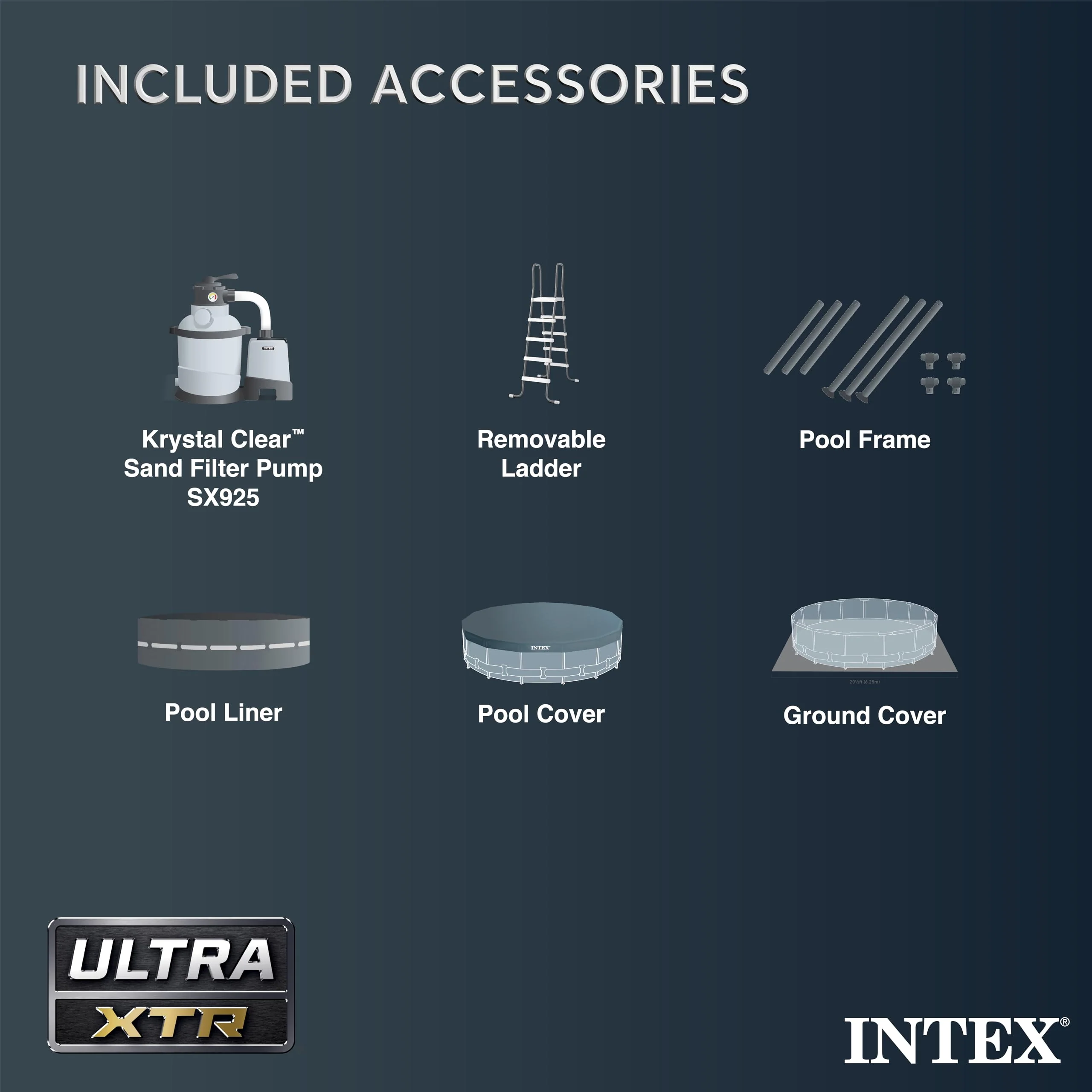 Intex Ultra XTR Frame 14' x 42" Round Above Ground Outdoor Swimming Pool Set with Sand Filter Pump, Ladder, Ground Cloth, and Pool Cover - Image 5