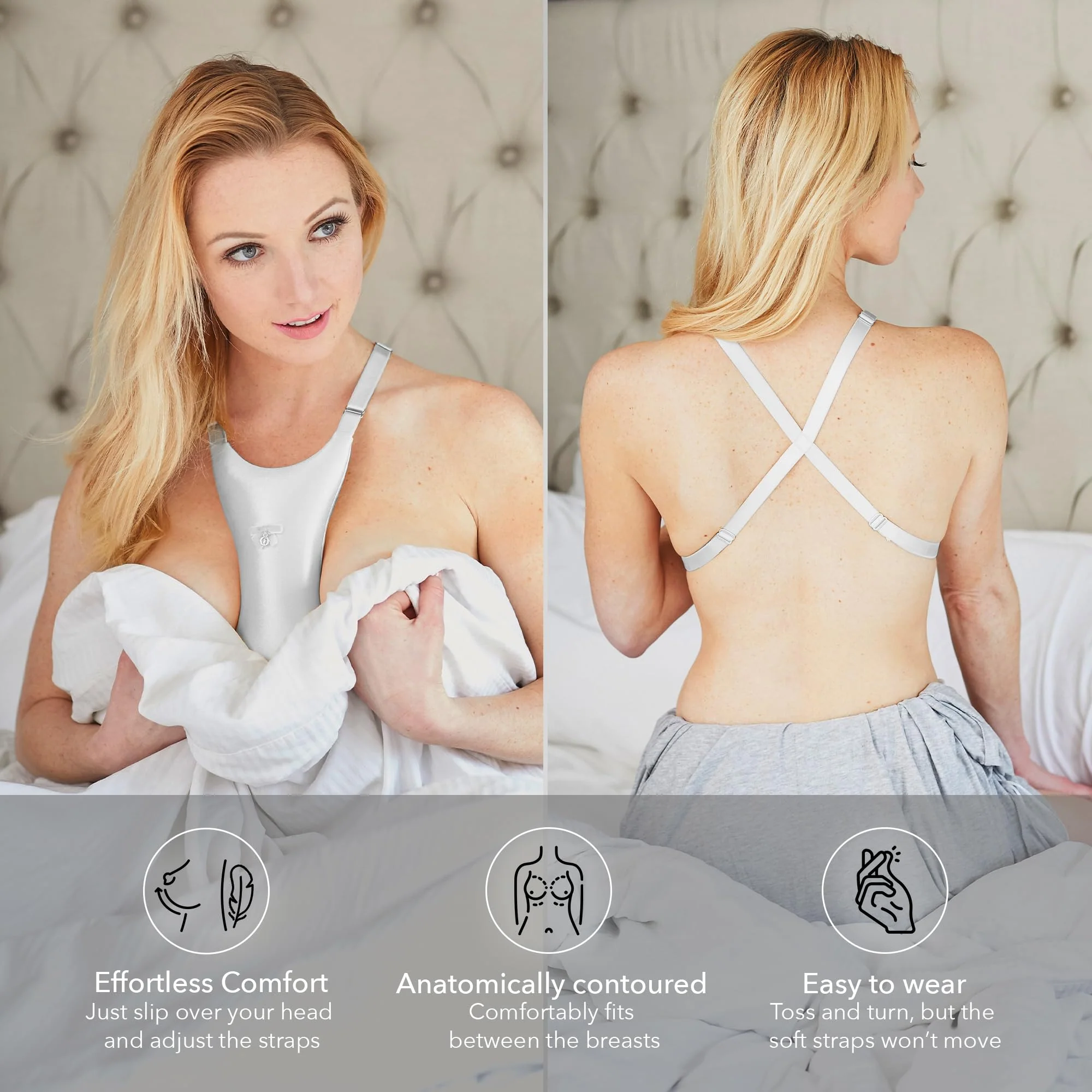 Intimia Breast Pillow for Chest Wrinkles and Side Sleeping - Chest Pillow for Wrinkle Prevention and Breast Support (Silver) - Image 2