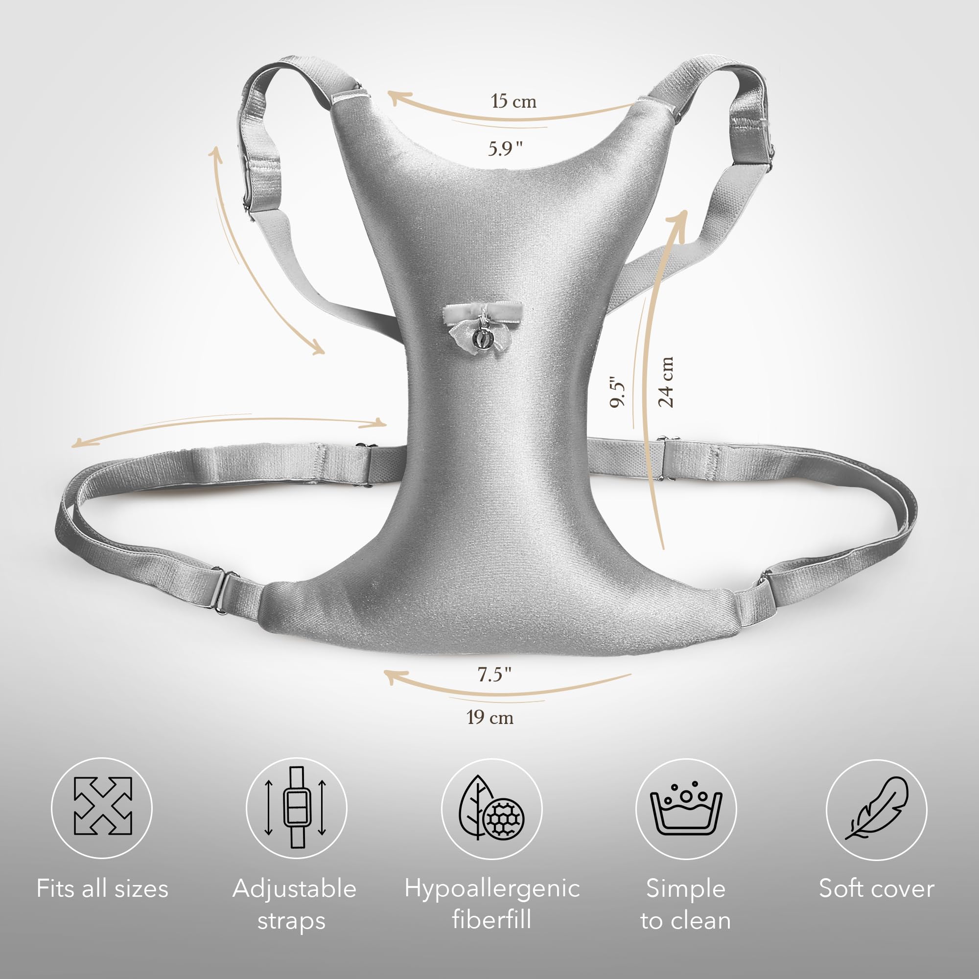 Intimia Breast Pillow for Chest Wrinkles and Side Sleeping - Chest Pillow for Wrinkle Prevention and Breast Support (Silver) - Image 5