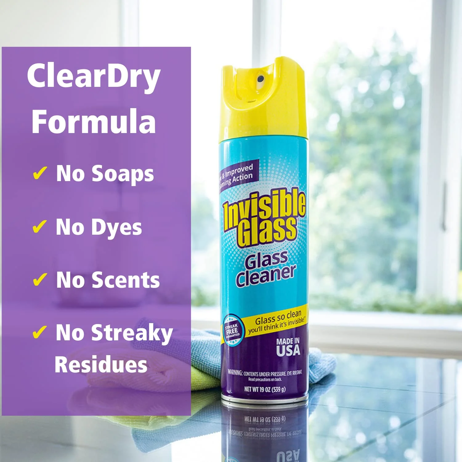 Invisible Glass 91160-4PK Premium Aerosol Glass and Window Foaming Cleaner Spray – Cleans Glass, Windows, Mirrors, Shower Doors, and More – Streak-Free, Ammonia-Free, Tint-Safe – 19 oz (Pack of 4) - Image 5