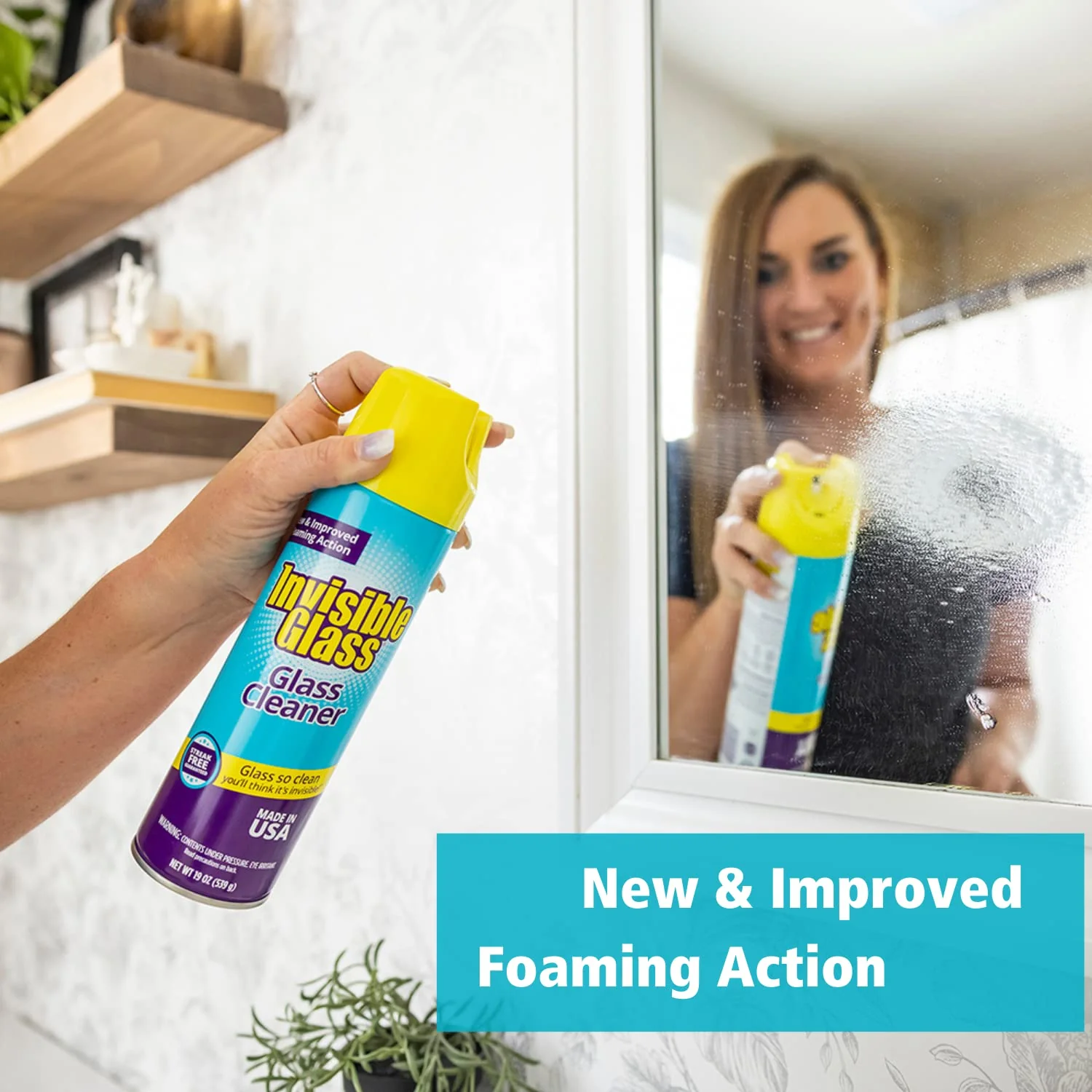 Invisible Glass 91160-4PK Premium Aerosol Glass and Window Foaming Cleaner Spray – Cleans Glass, Windows, Mirrors, Shower Doors, and More – Streak-Free, Ammonia-Free, Tint-Safe – 19 oz (Pack of 4) - Image 6