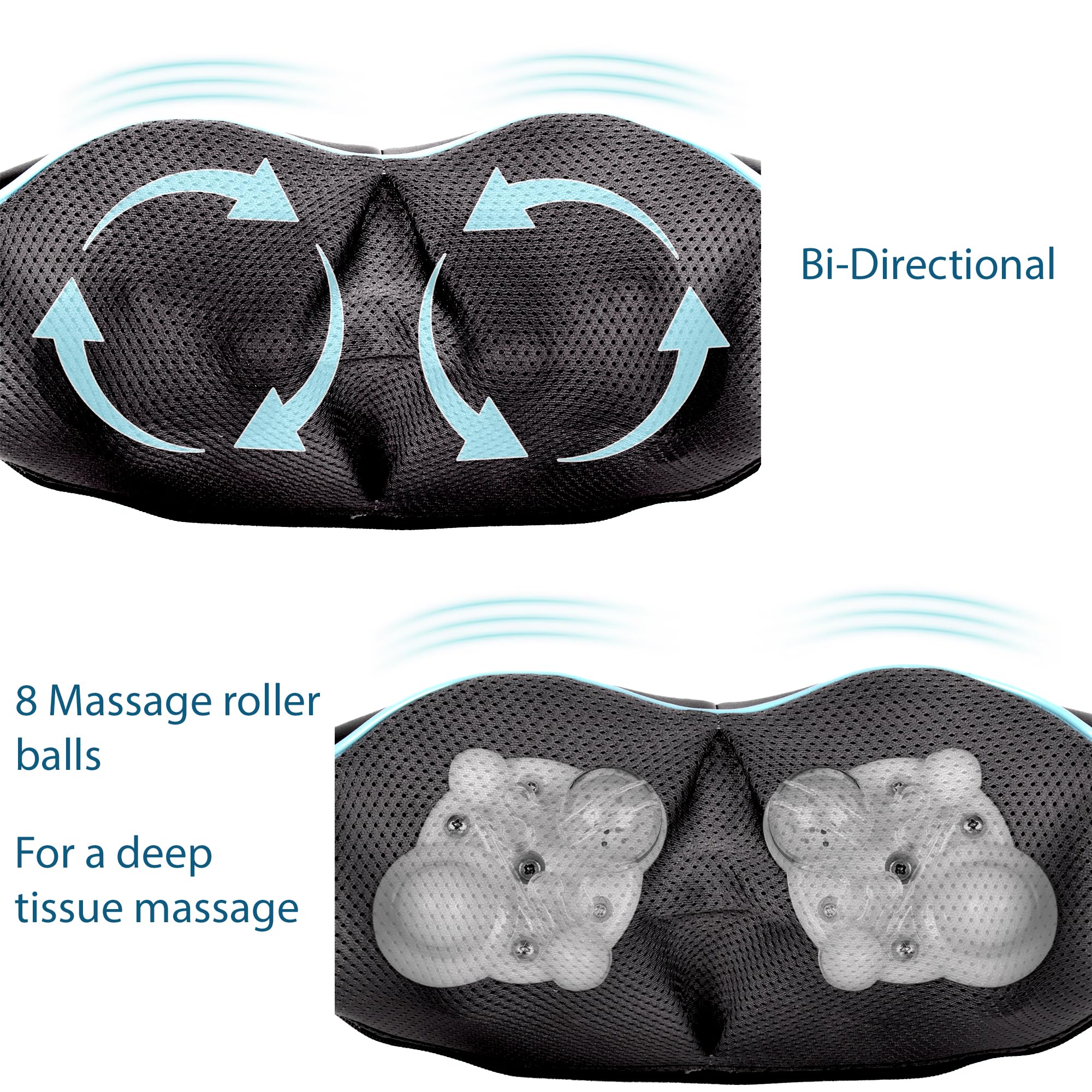 InvoSpa Shiatsu Back Shoulder and Neck Massager with Heat - Deep Tissue Kneading Pillow Massage - Back Massager, Shoulder, Electric Full Body - Image 8