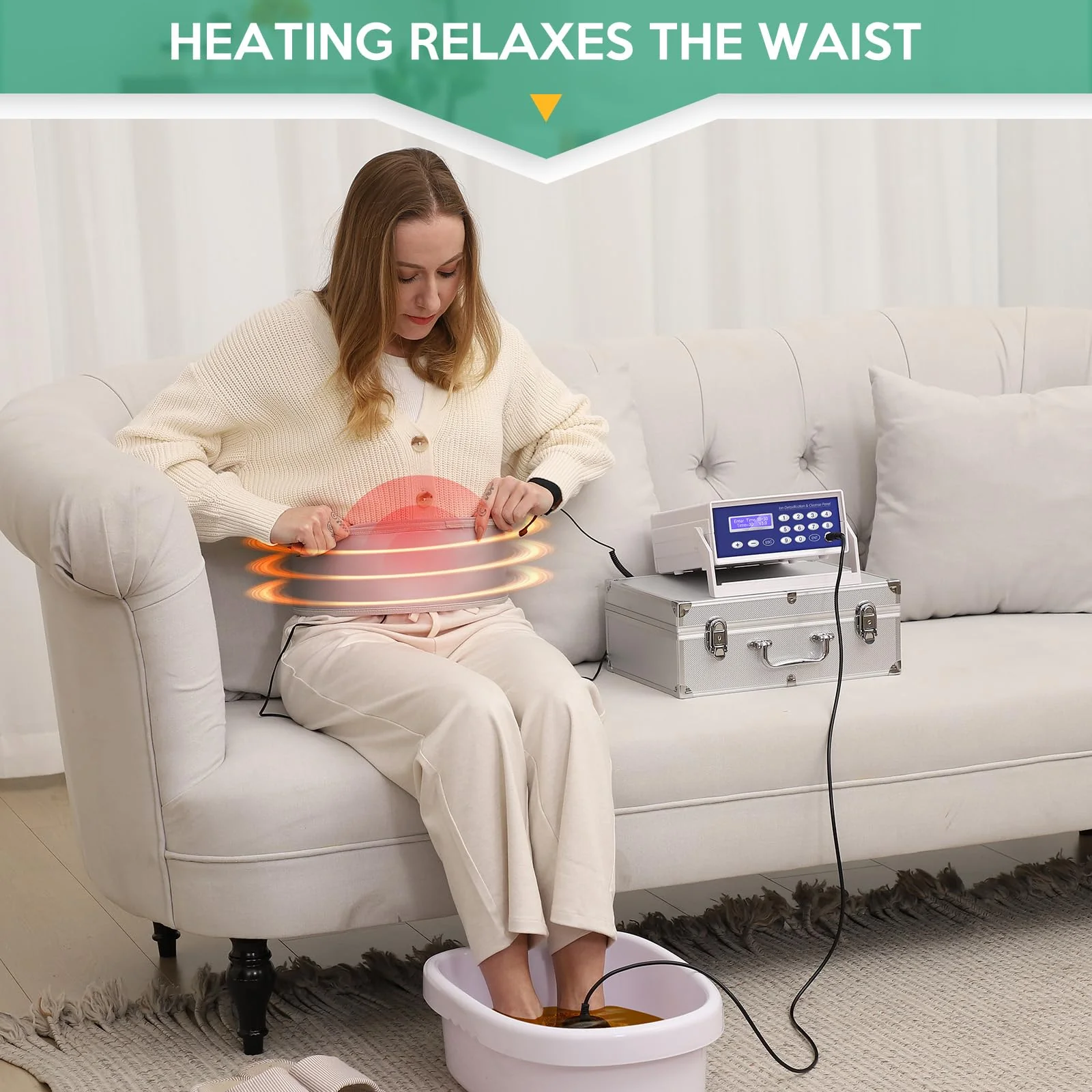 Ionic Detox Foot Bath Machine, Foot Detox Machine Ionic Detox Foot SPA System with Wrist Strap, Far Infrared Waistbelt and Array As Holiday Gift - Image 6