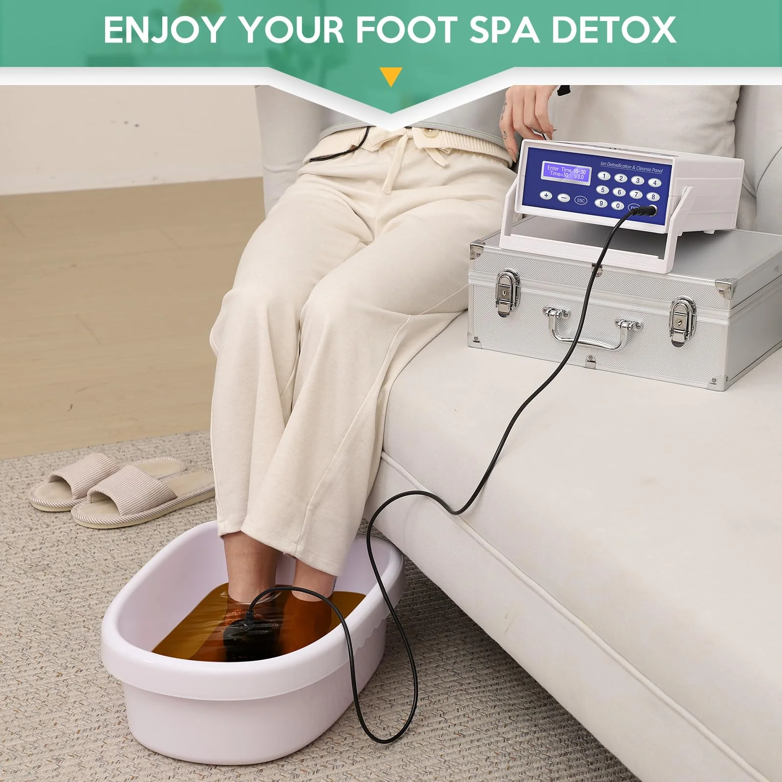 Ionic Detox Foot Bath Machine, Foot Detox Machine Ionic Detox Foot SPA System with Wrist Strap, Far Infrared Waistbelt and Array As Holiday Gift - Image 8