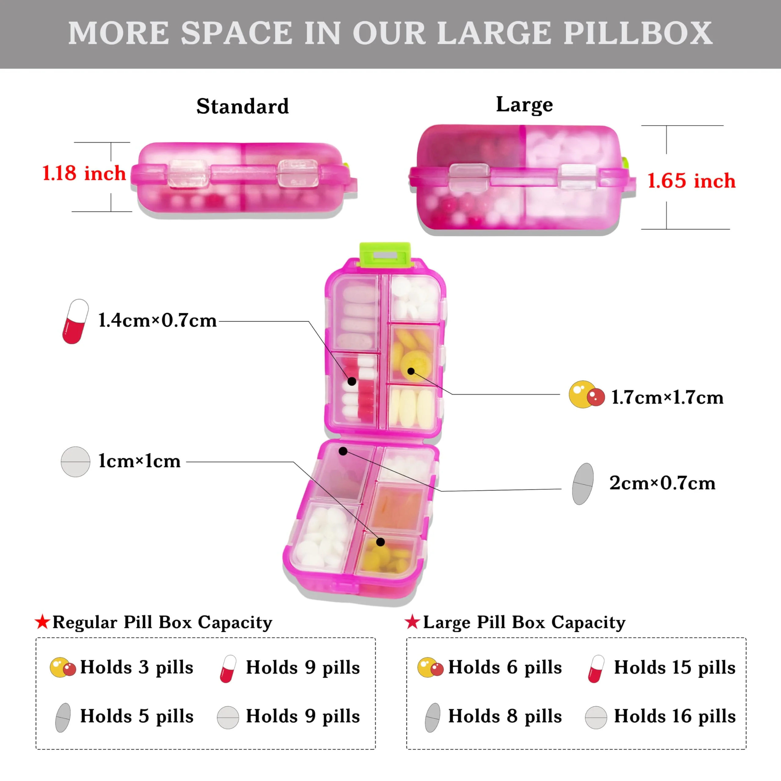 iouwei Large Pill Organizer with Medicine Labels - 7 Day Travel Daily Container, Mini Medication Storage Case (Blue, 161 Labels) - Image 2