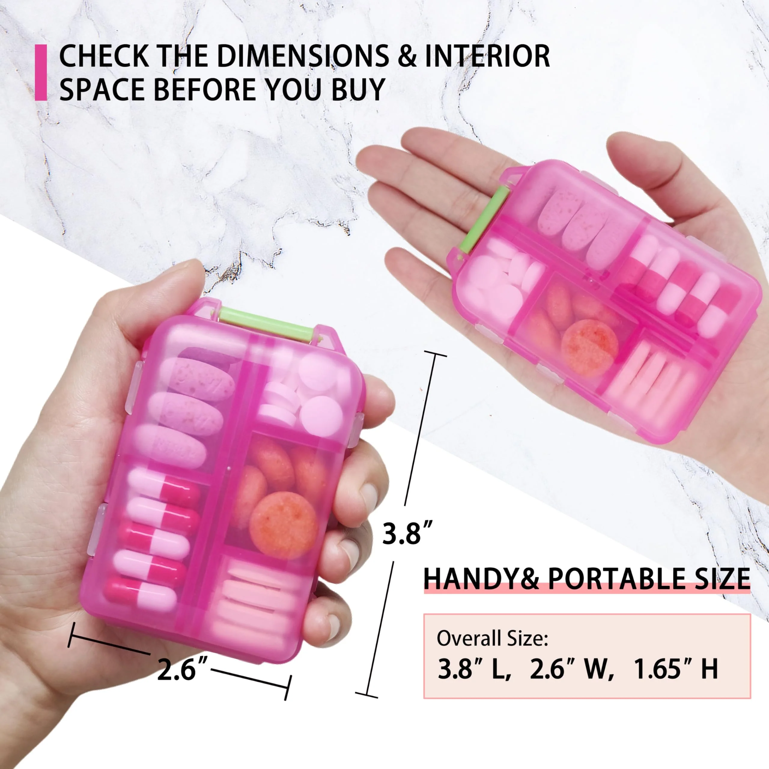 iouwei Large Pill Organizer with Medicine Labels - 7 Day Travel Daily Container, Mini Medication Storage Case (Blue, 161 Labels) - Image 6