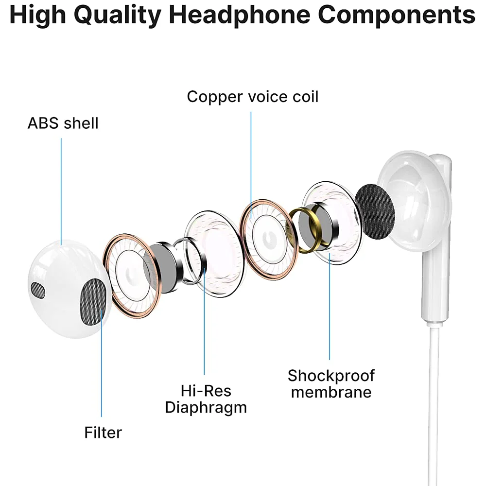 iPhone Headphones,Wired Lightning Headphones for iPhone 13 14 12 Pro Max MFi Certified Lightning Earbuds with Microphone & Volume Control for 11 XR SE - Image 5