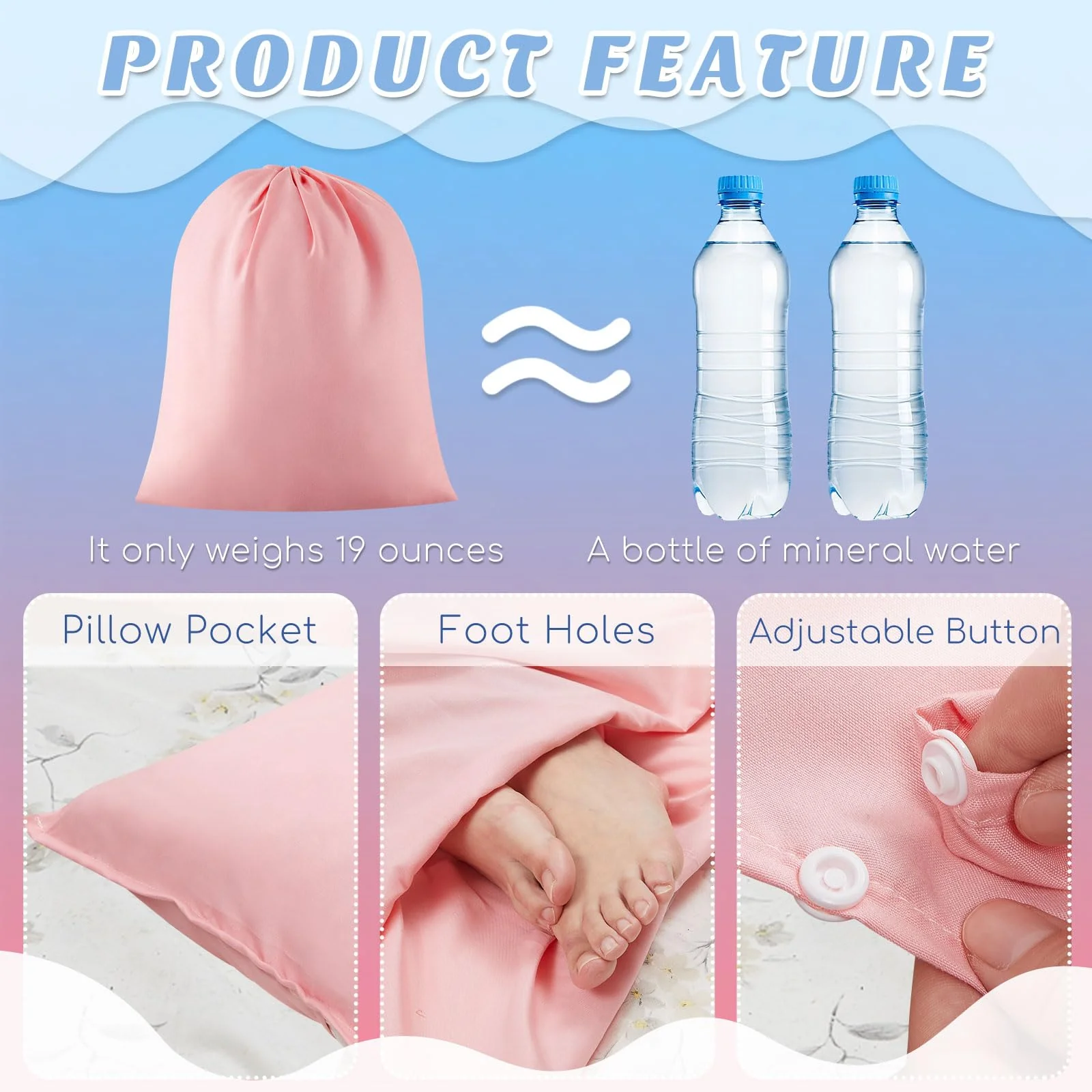 Irenare Self Tan Sleep Sack Reusable Body Self Tanners Lightweight Breathable Tanning Sleeping Sac for Bed Travel Sleeping Bag (Pink) - Image 4