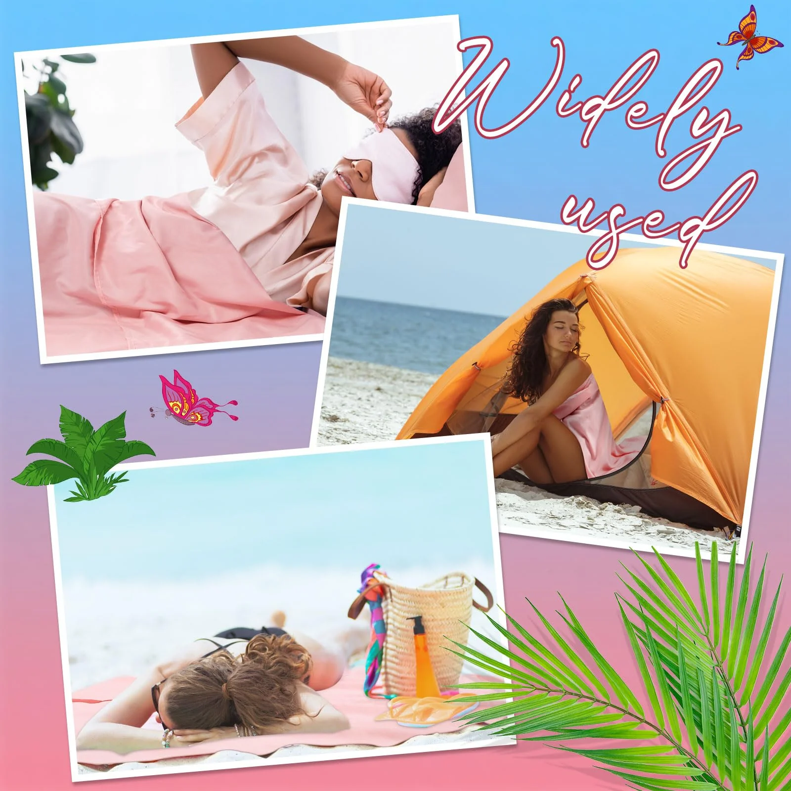 Irenare Self Tan Sleep Sack Reusable Body Self Tanners Lightweight Breathable Tanning Sleeping Sac for Bed Travel Sleeping Bag (Pink) - Image 5