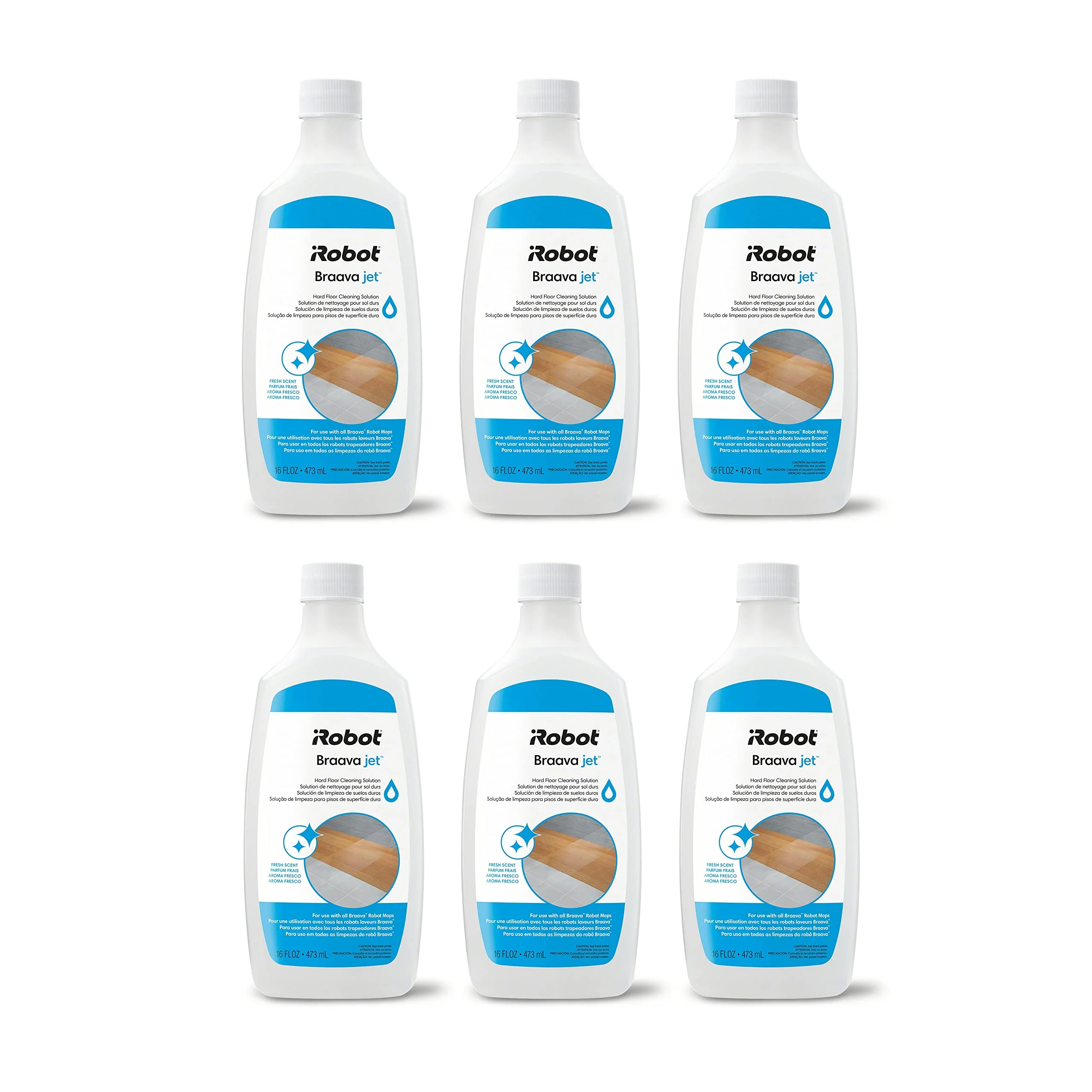 iRobot Authentic Replacement Parts-Hard Floor Cleaner Concentrate Compatible with Roomba 100, 200, 400, 500 Combo series, Combo i5, i5+, j5, j5+, j7+, j9+, 10 Max, Essential & Braava 240, m6 (6 Pack)