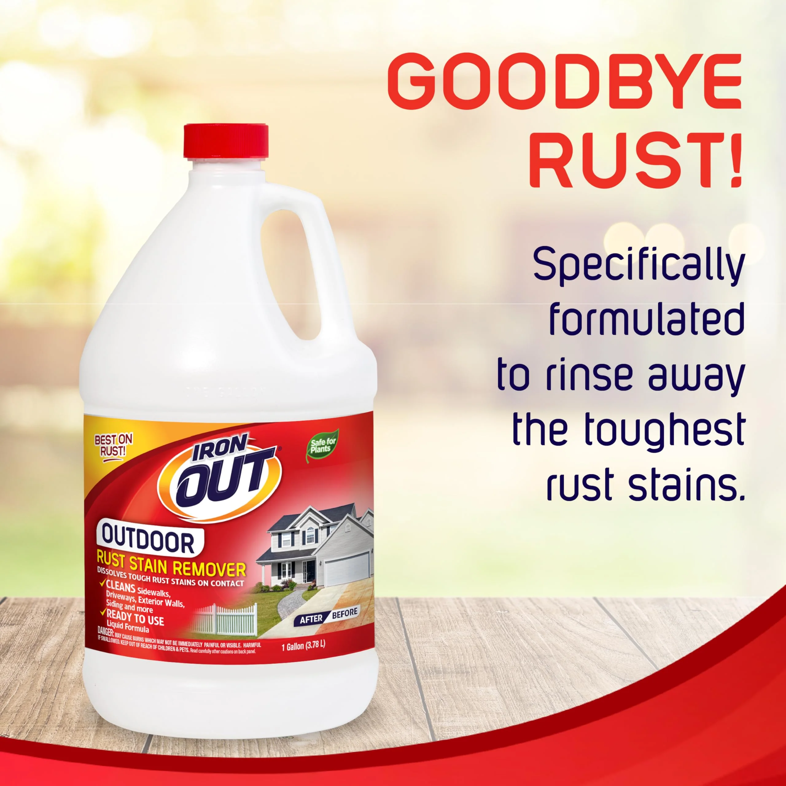 Iron OUT Liquid Rust Stain Remover, Pre-mixed, Quickly Removes Rust Stains from Concrete, Vinyl and Other Outdoor Surfaces, No Scrubbing, Safe to Use, Made in the USA, 1 Gallon - Image 6