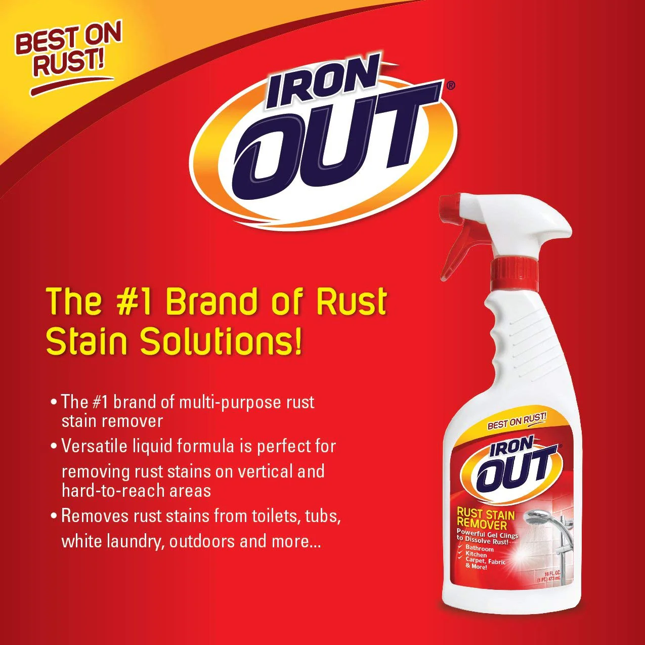 Iron Out Rust Stain Remover Spray Gel, 16 Fl. Oz. Bottle 2 Pack, n/a - Image 2