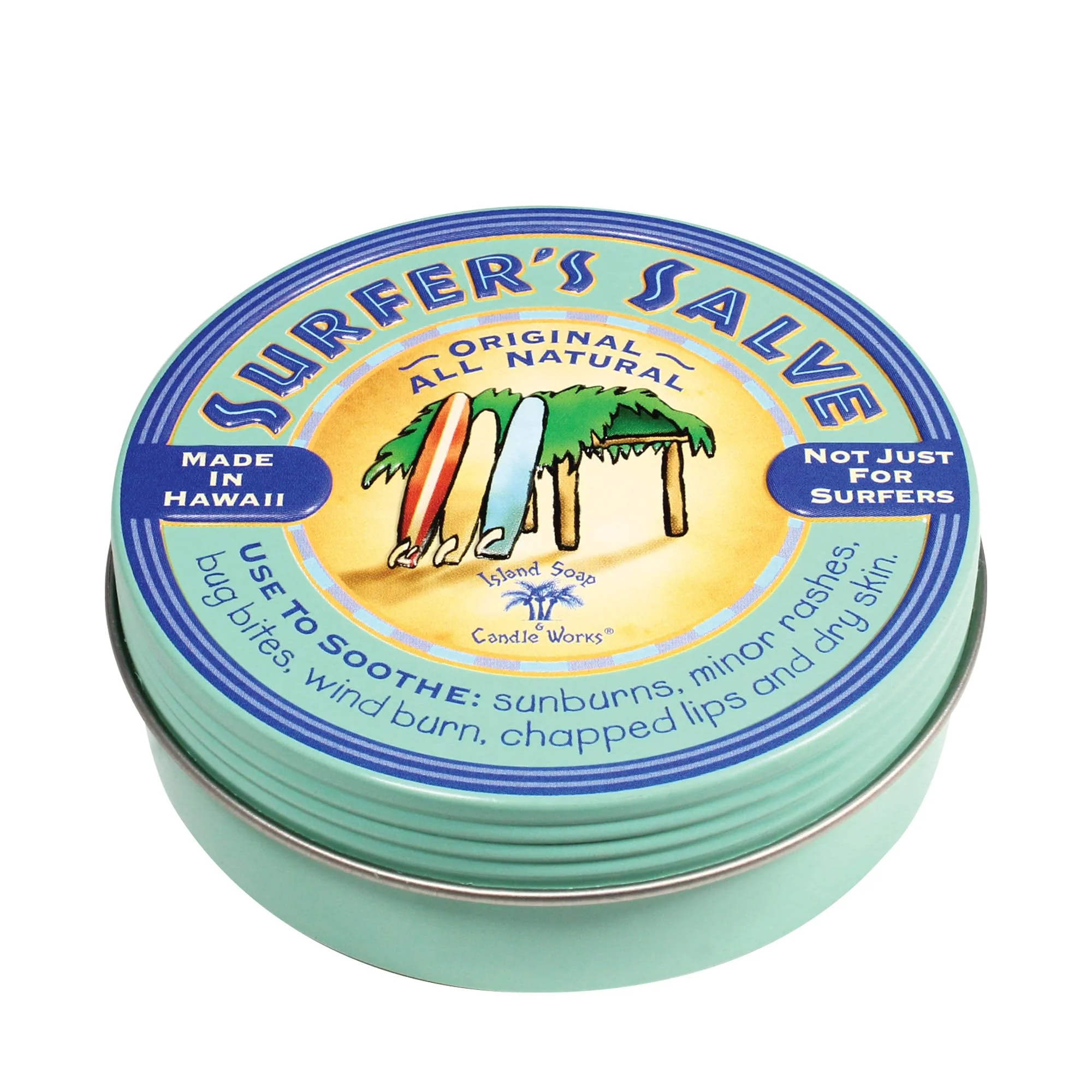 Island Soap & Candle Works Surfer's Salve - All Natural Skin Soothing Balm - Moisturizing Anti-Chafing Ointment for Insect Bites, Sunburn, Windburn, Chapped Lips, Rashes & New Tattoos - 4 Ounce - Image 2