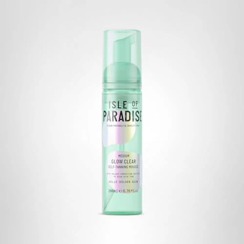 Isle of Paradise Glow Clear Self-Tanning Mousse- Medium, Transparent & Transfer-Proof Self-Tan Formula, Streak-Free Foam for Hydrating Skin, Natural Tan Lasts Up To 7 Days, Vegan, 6.76 fl. Oz - Image 2