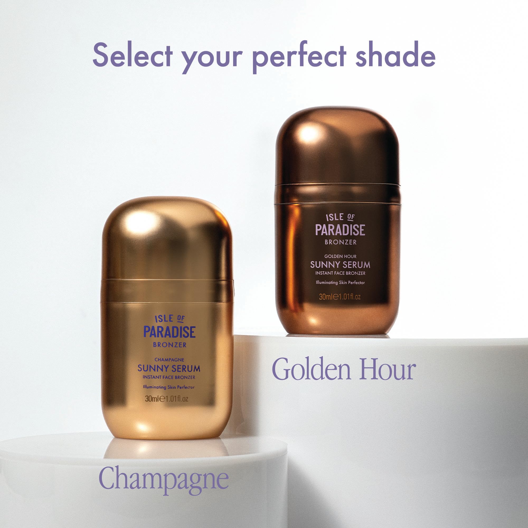 Isle of Paradise Sunny Serum Champagne - Bronzing Serum with Squalane, Niacinamide, and Jojoba Oil - 4-in-1 Instant Self Tan Primer, Base, Highlighter, and Body Bronzer - 1.01 fl. oz - Image 3
