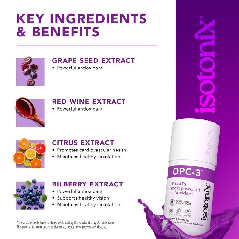 Isotonix OPC-3 Antioxidant Supplement - Pycnogenol, Grape Seed Extracts, Bilberry, Red Wine & Pine Bark Extracts - for Heart & Circulatory Support - Isotonic, Vegan, Gluten Free - 30 Servings - Image 6