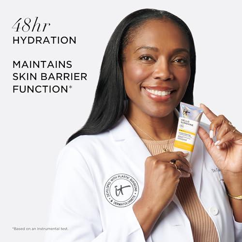 IT Cosmetics Hello Sunshine Invisible Sunscreen for Face SPF 50 - Sunscreen, Hydrating Serum & Makeup Primer - 1% Pro-Vitamin B5 & Hyaluronic Acid - HSA/FSA Eligible - No White Cast - 1.69 fl oz - Image 3