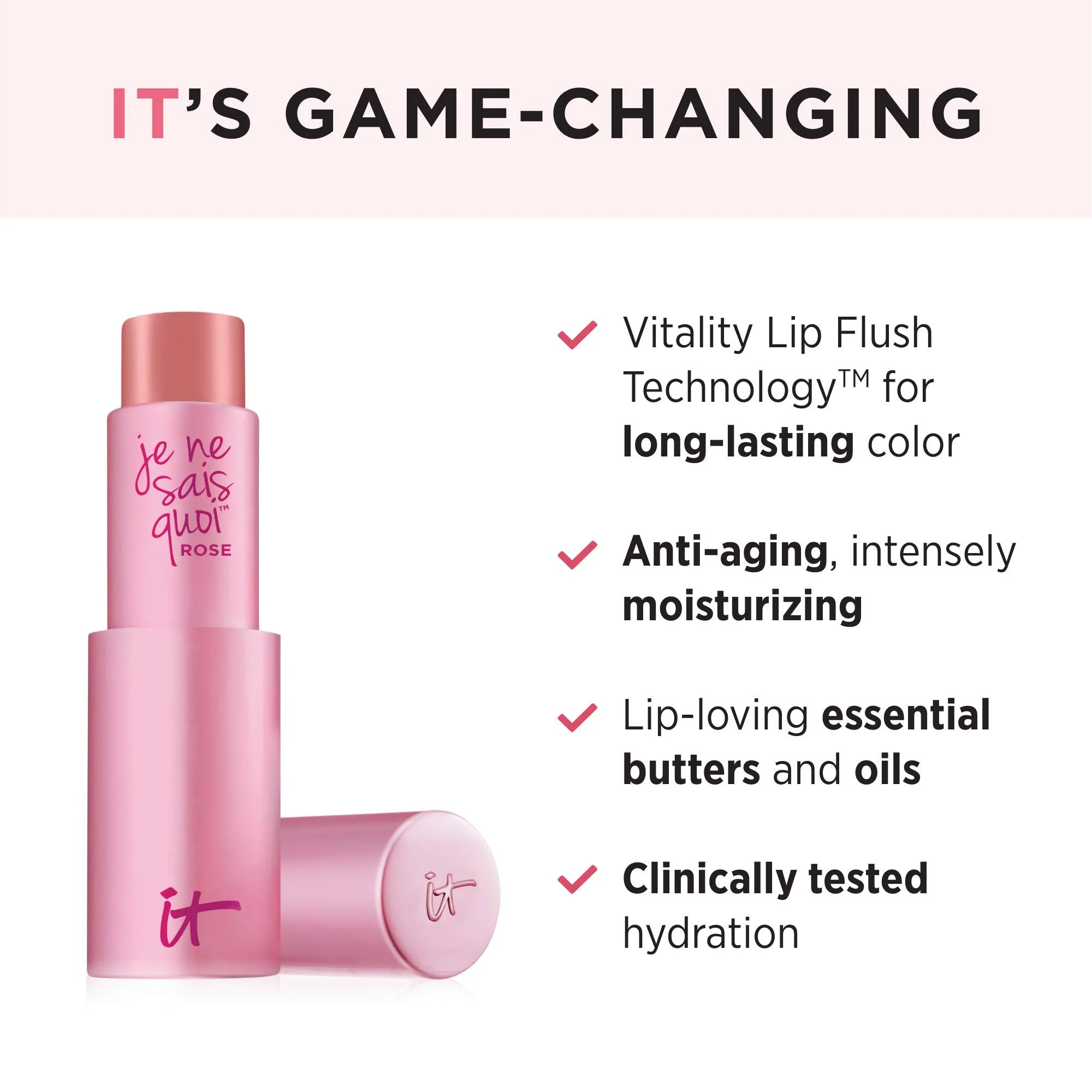 IT Cosmetics Je Ne Sais Quoi Lip Treatment - Anti-Aging Lip Balm - Reacts with Your Lips to Create a Customized Color - With Essential Oils & Antioxidants - 0.11 oz (Rose) - Image 4