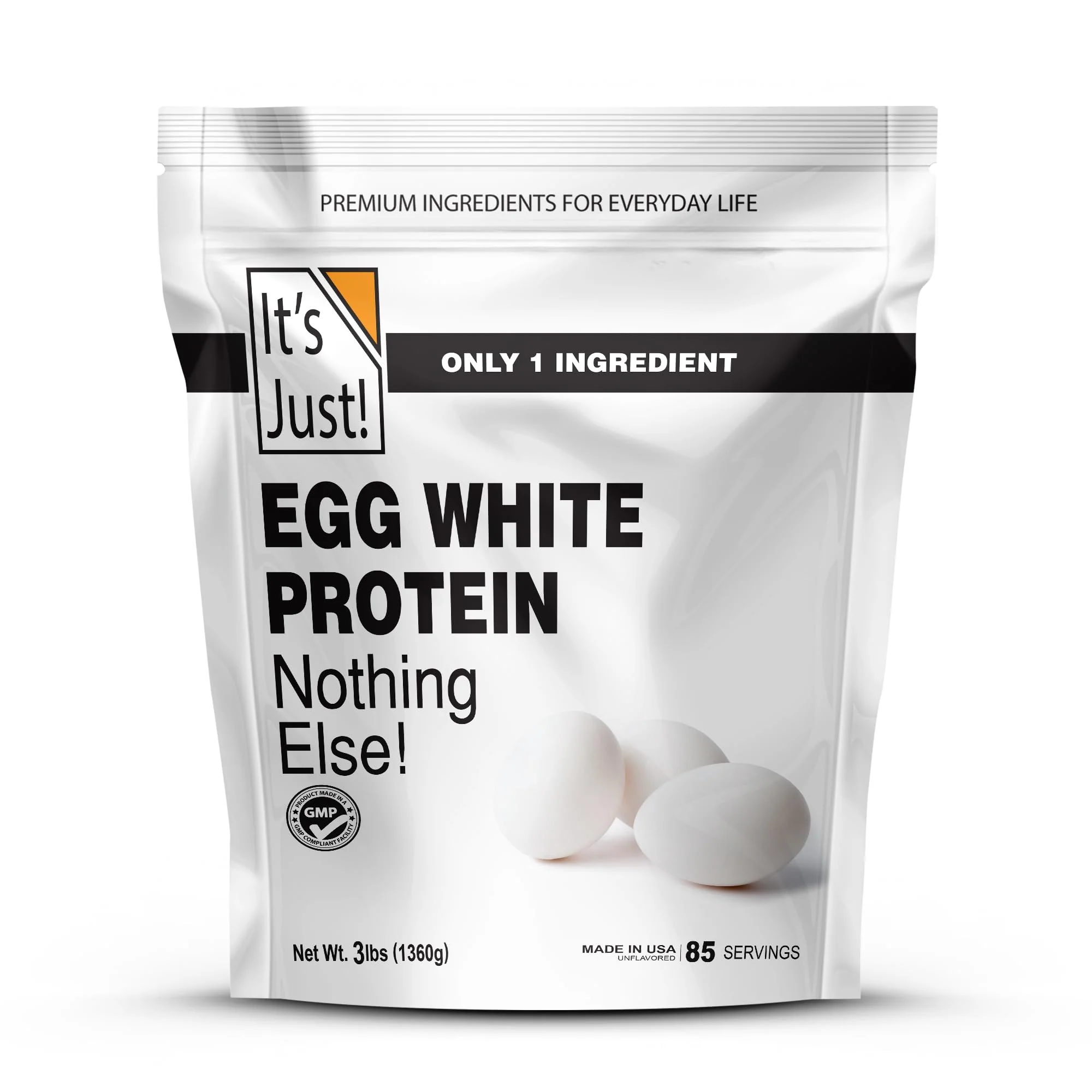 It's Just! - Egg White Protein Powder, Made in USA, Dried Egg Whites (Unflavored, 3lb) - Image 2
