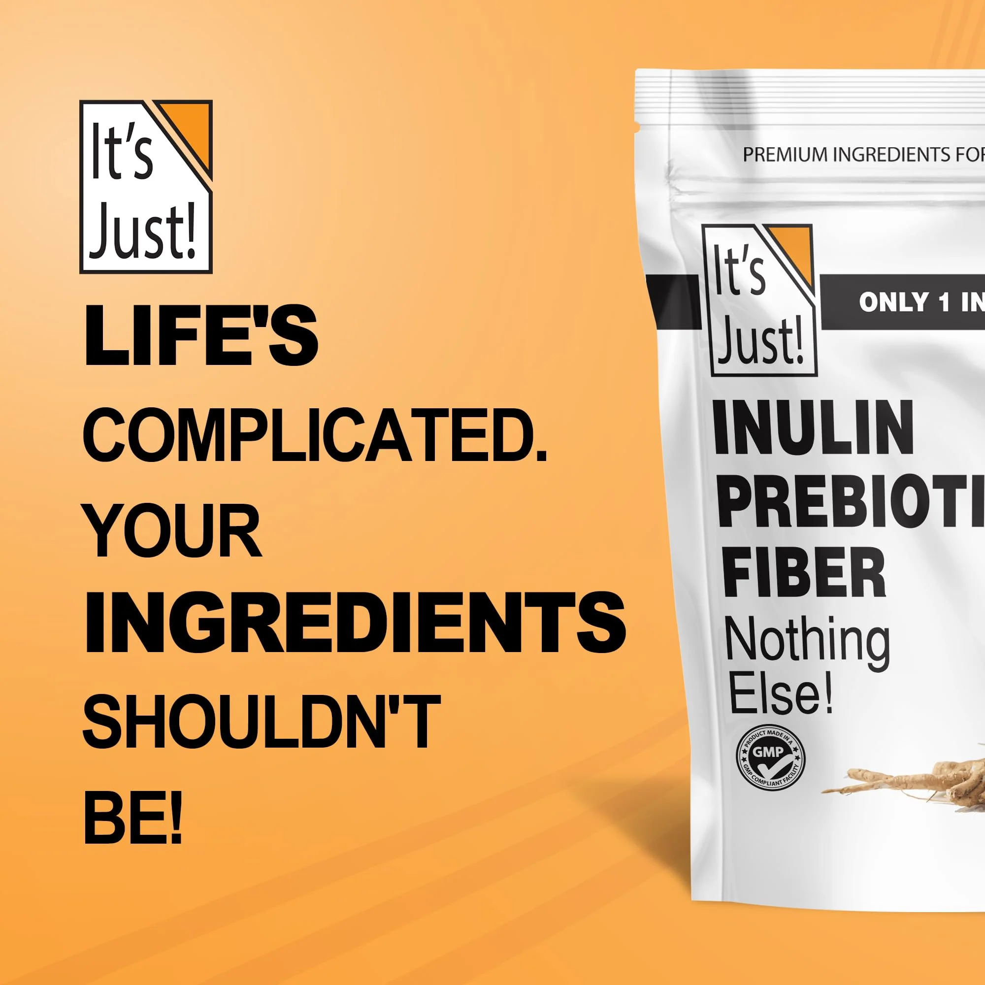 It's Just! - Inulin Prebiotic Fiber, Water Soluble, Chicory Root Powder, Promotes Gut Health, Made in USA, Product of Belgium, Vegan/Keto Friendly - Image 2