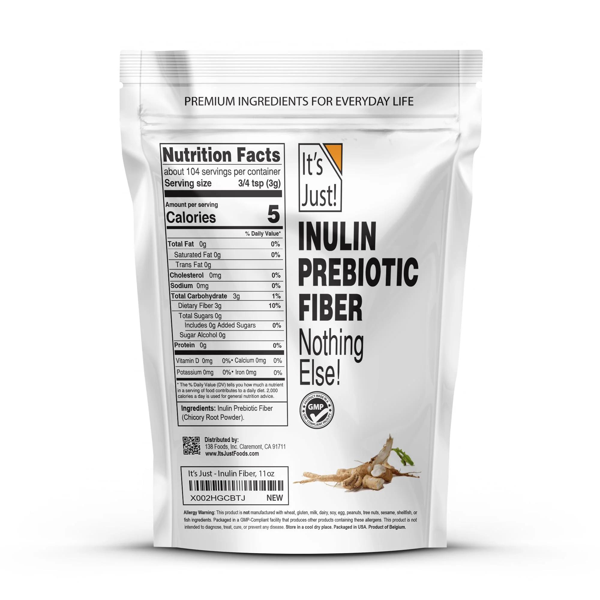 It's Just! - Inulin Prebiotic Fiber, Water Soluble, Chicory Root Powder, Promotes Gut Health, Made in USA, Product of Belgium, Vegan/Keto Friendly - Image 7