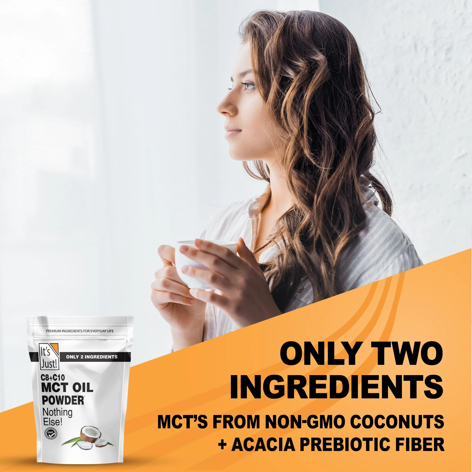 It's Just! MCT Oil Powder With Prebiotic Fiber - Keto, Non-GMO, C8 C10, Coffee Creamer - 24 oz - Image 6